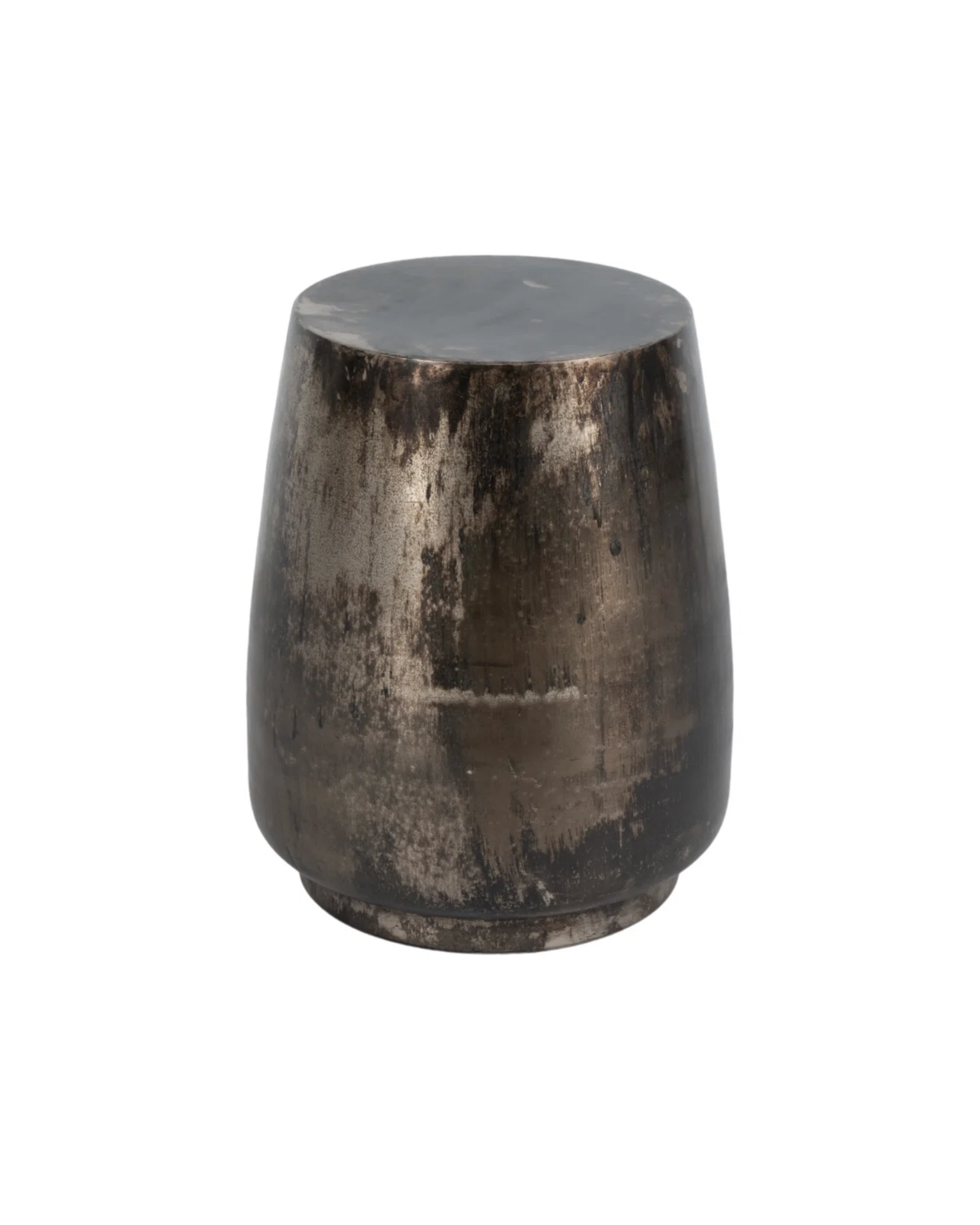 Bronze Metallic Drum Ottoman / Table