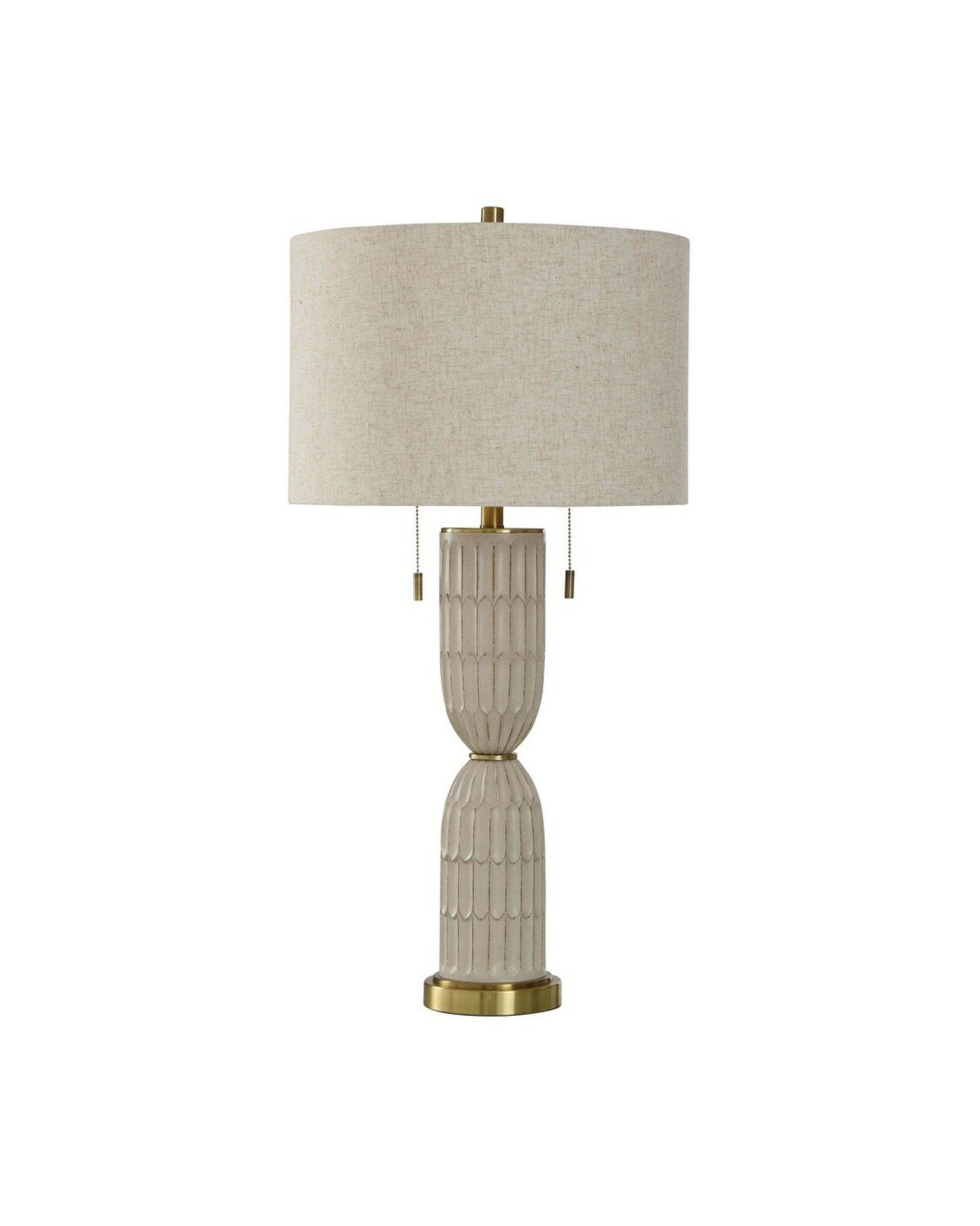 Solstice Cream Transitional Twin Pull Table Lamp