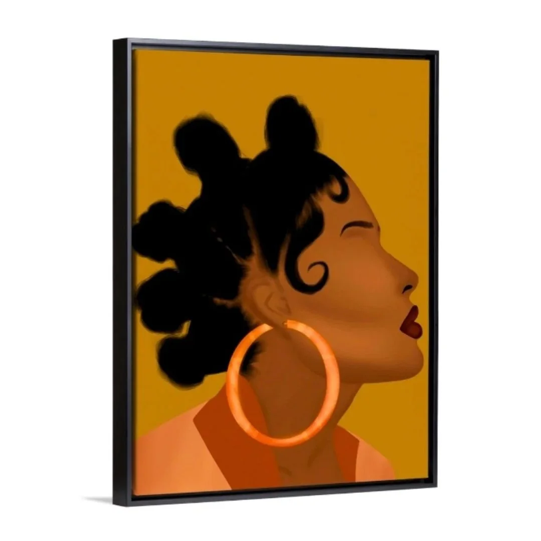 Swirly Girl Framed Canvas Art