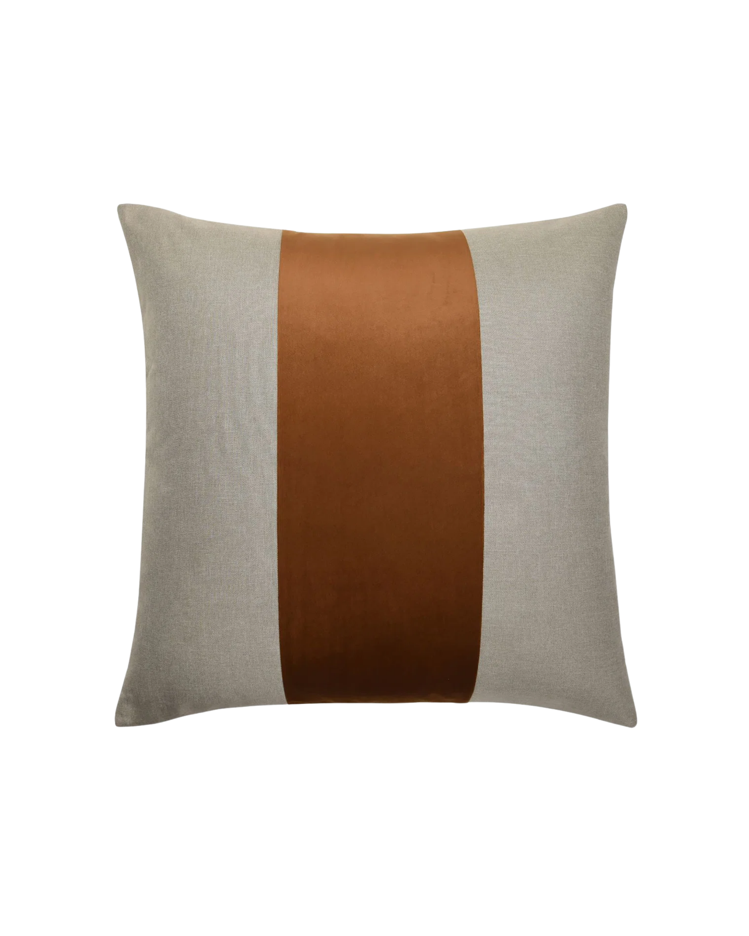 Pale Gray and Copper Stripe Accent Pillow