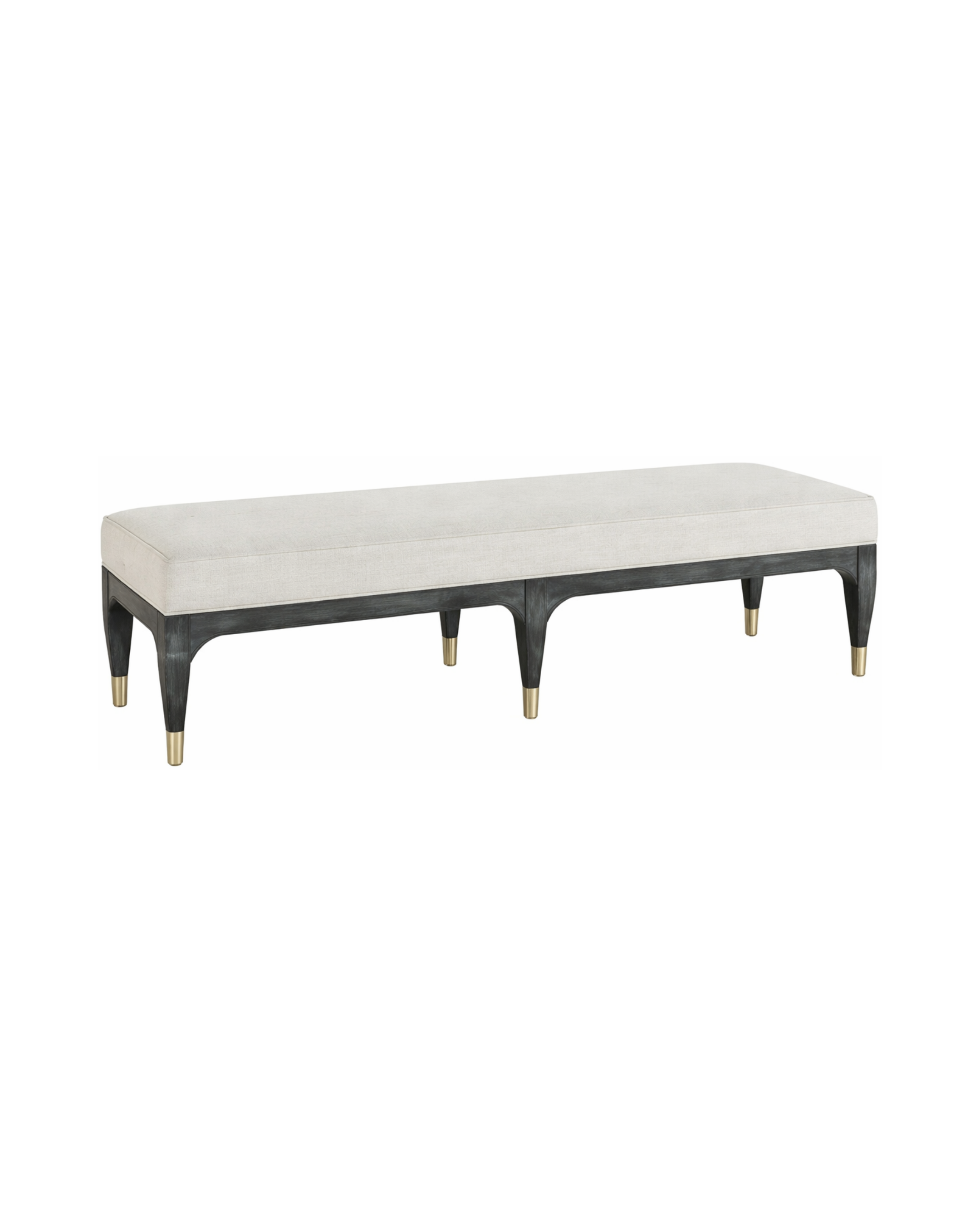 Upholstered Bench with Brass-Capped Legs.png