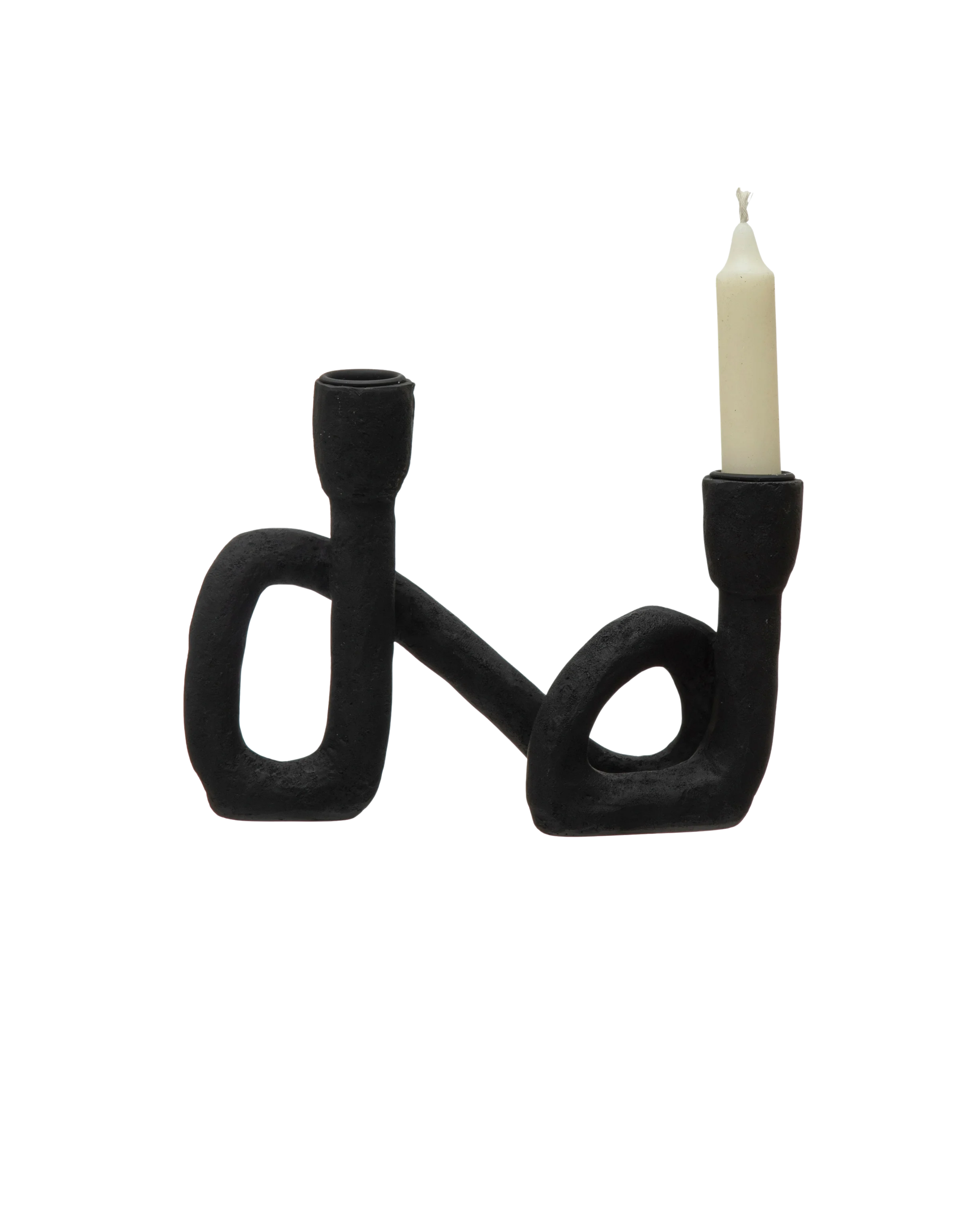 Swirled 2 Taper Candle Holder - Black.png