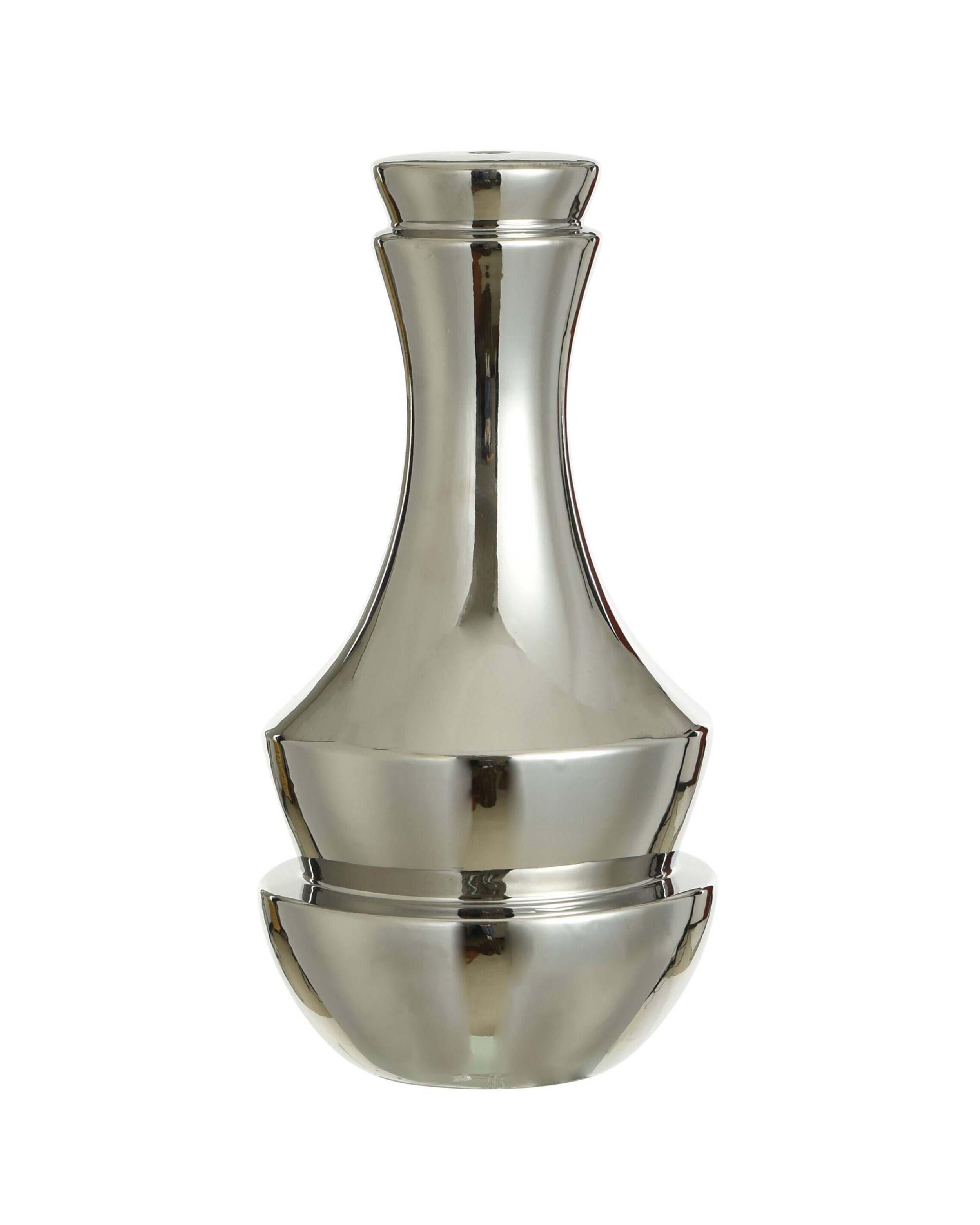 Plated Silver Ceramic Vase