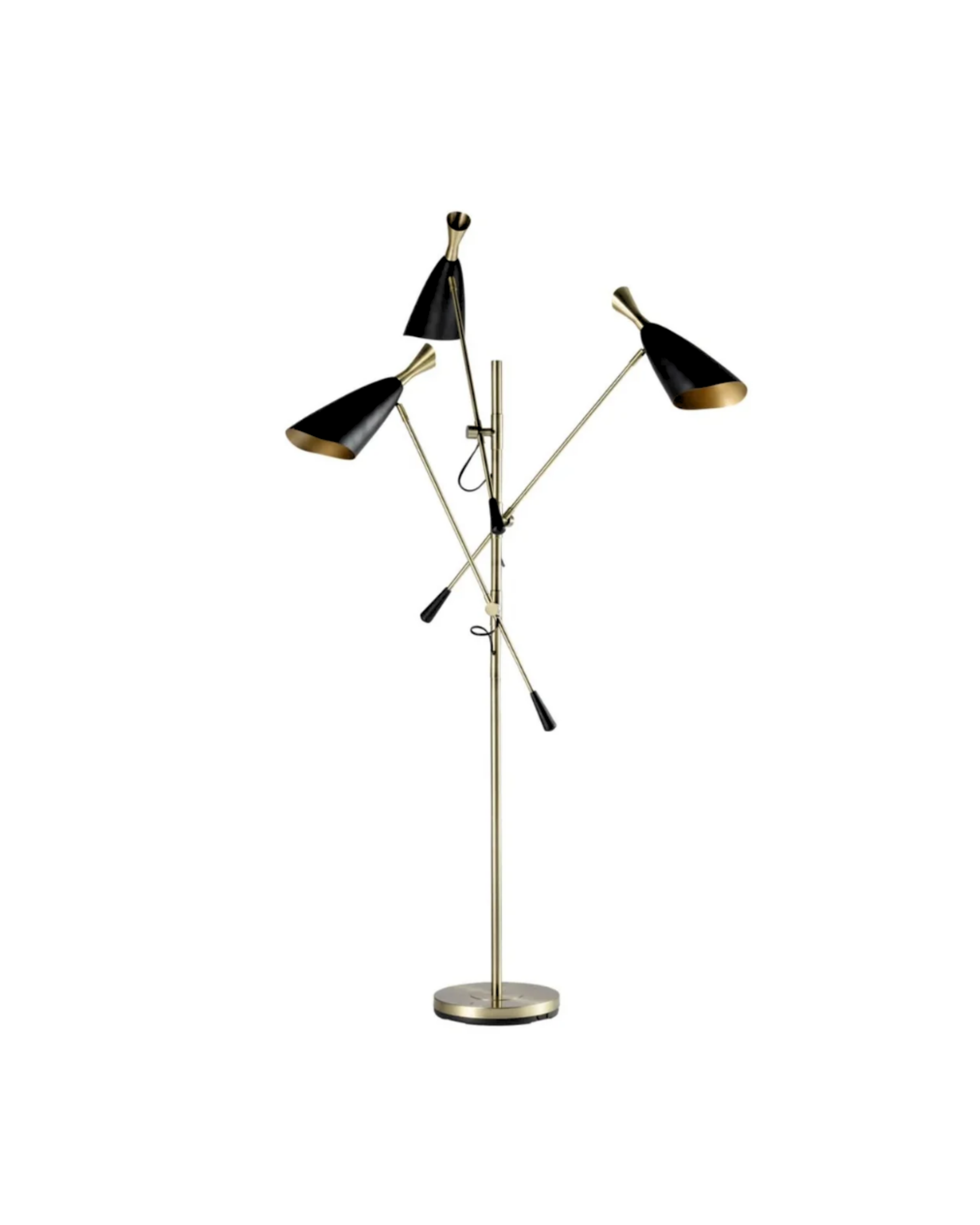 Metal 3-Light Floor Lamp | Gold/Black