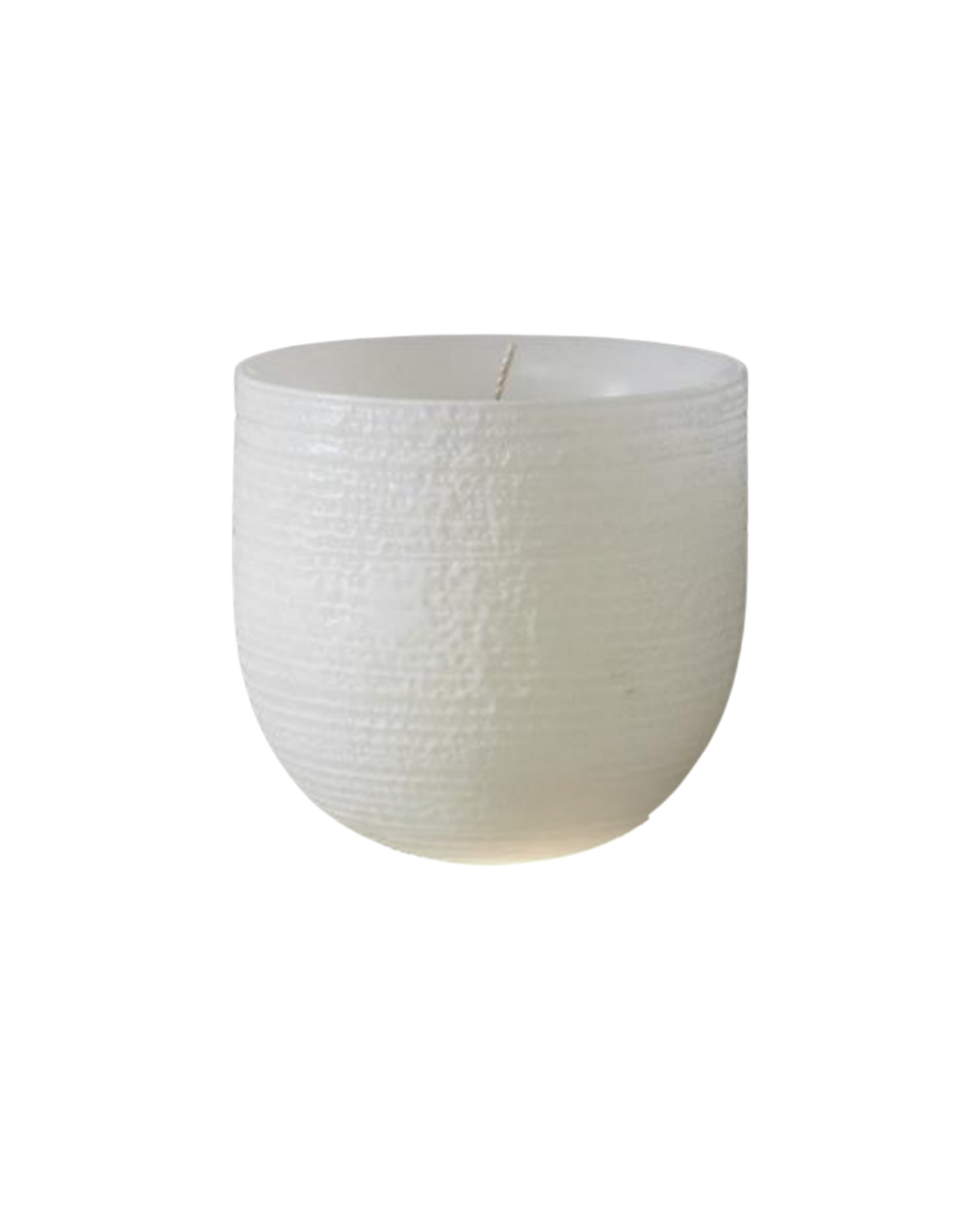 Large Unscented White Frosted Candle Bowl