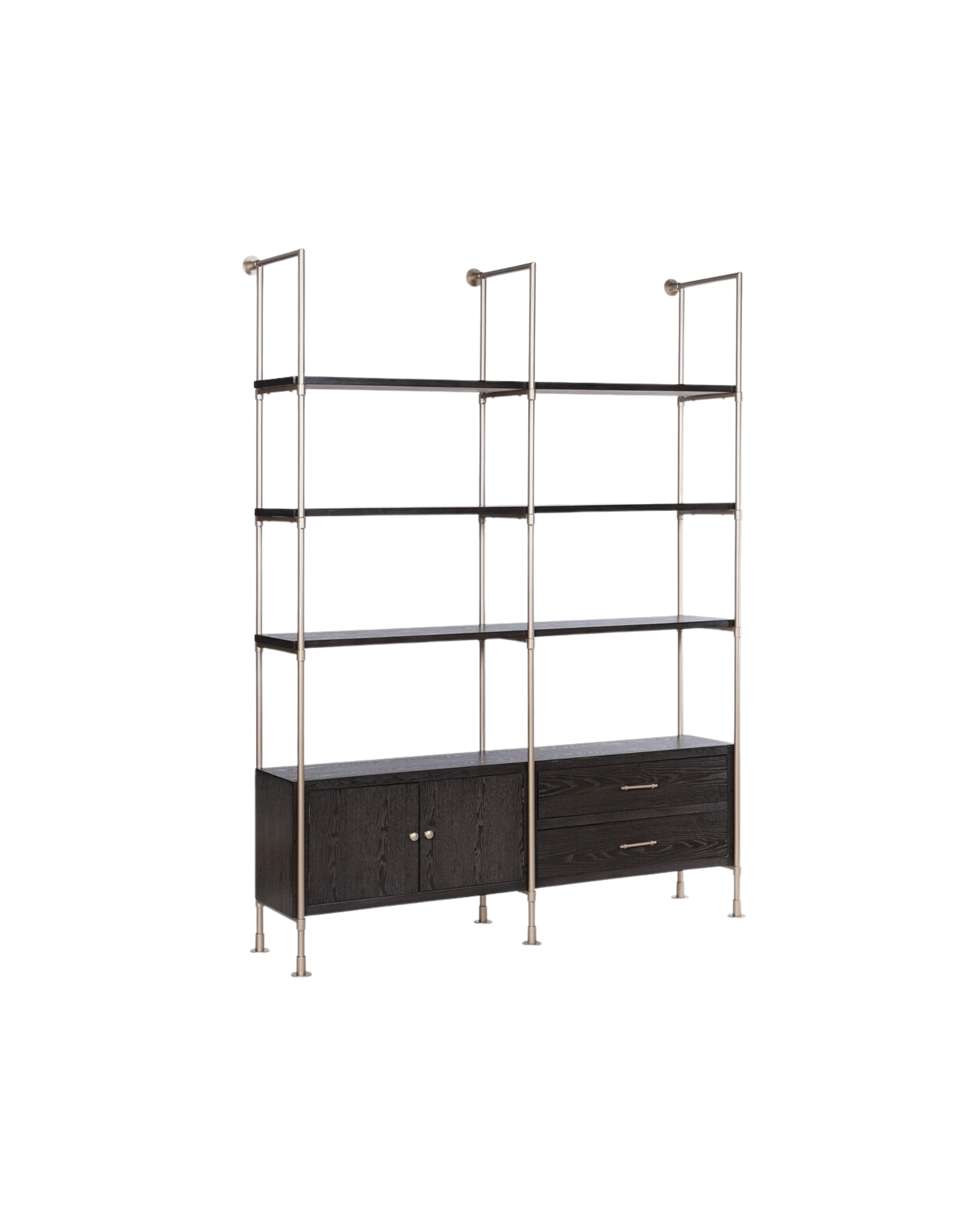 Bookshelf w_ Steel Pipe Framing and Dark Walnut Finish.png