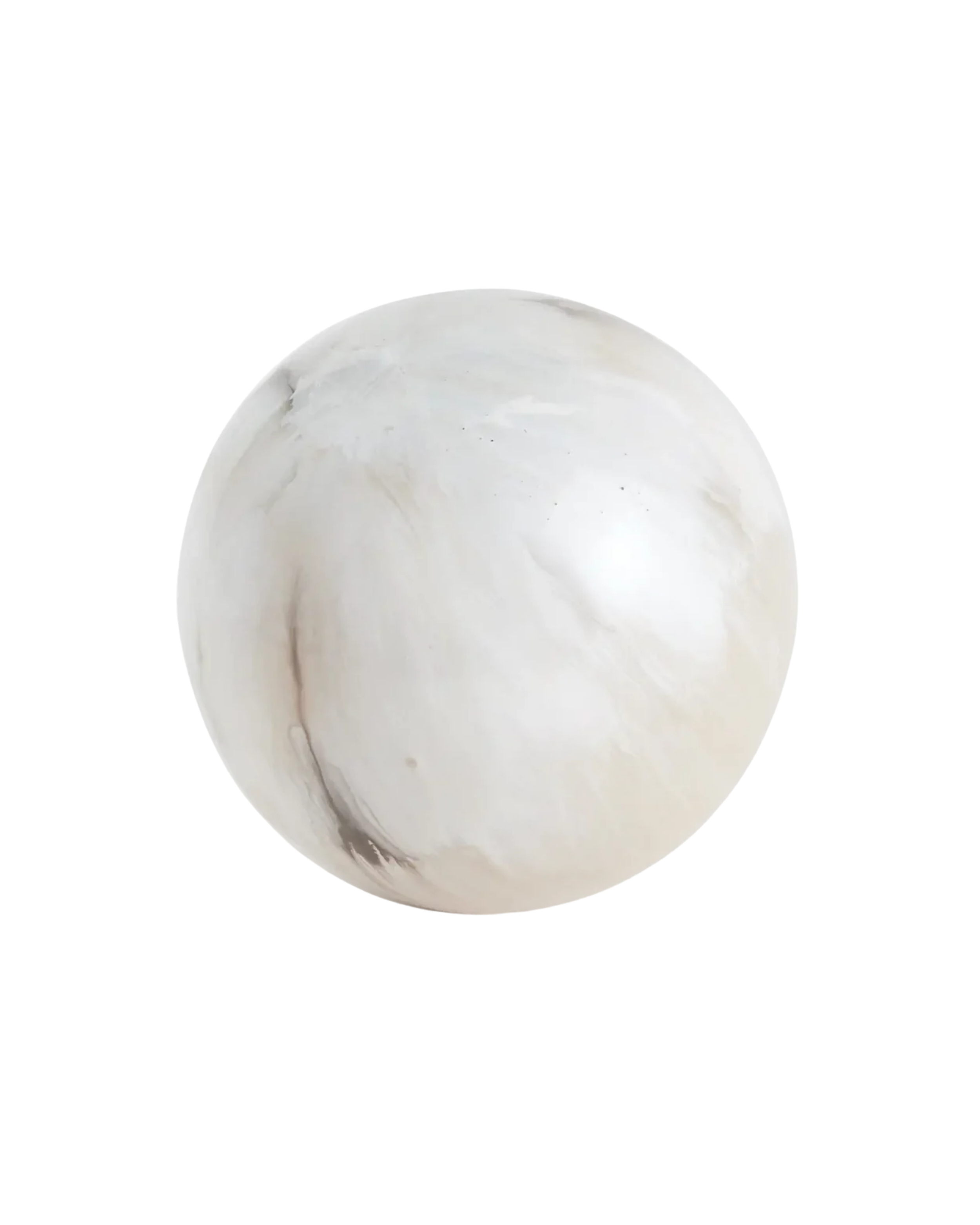 Glossy Marble-Look Decorative Orb in Natural