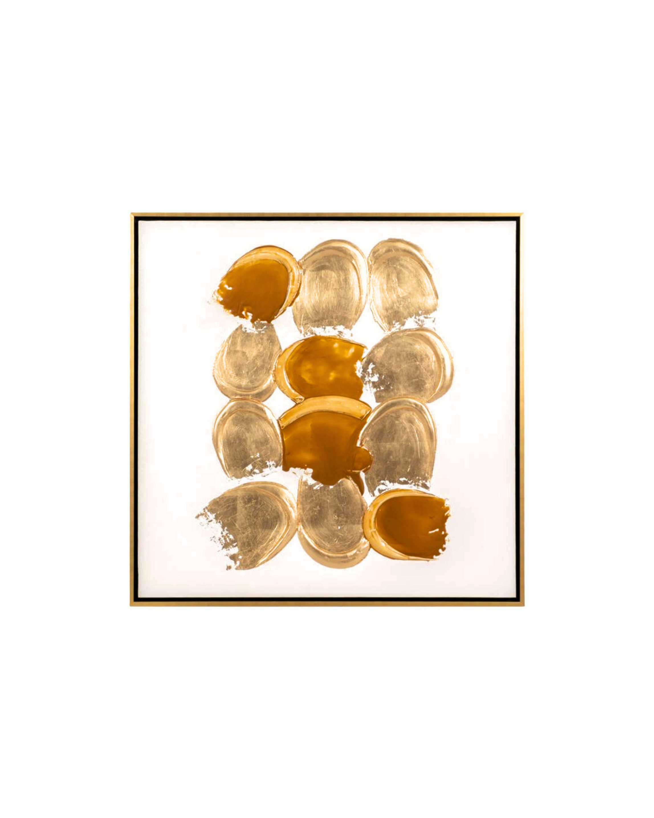 Hand Painted Gold Rocks Framed Art.png