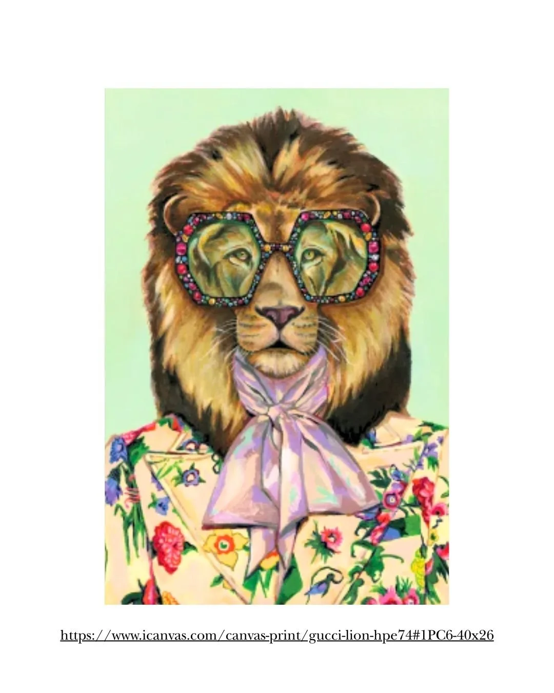 Gucci Lion Canvas Art Print