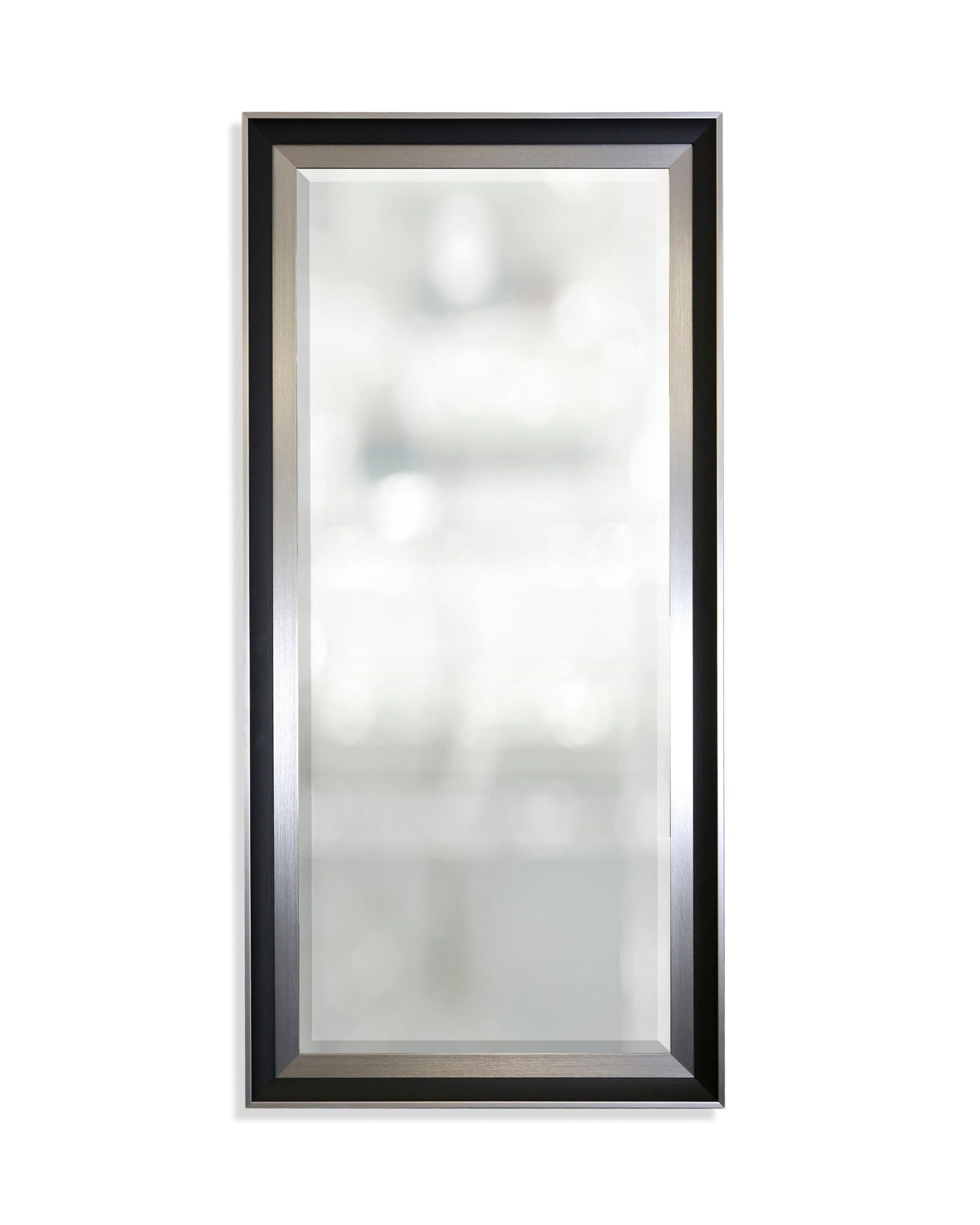 Black & Silvery Bronze Frame Floor Mirror