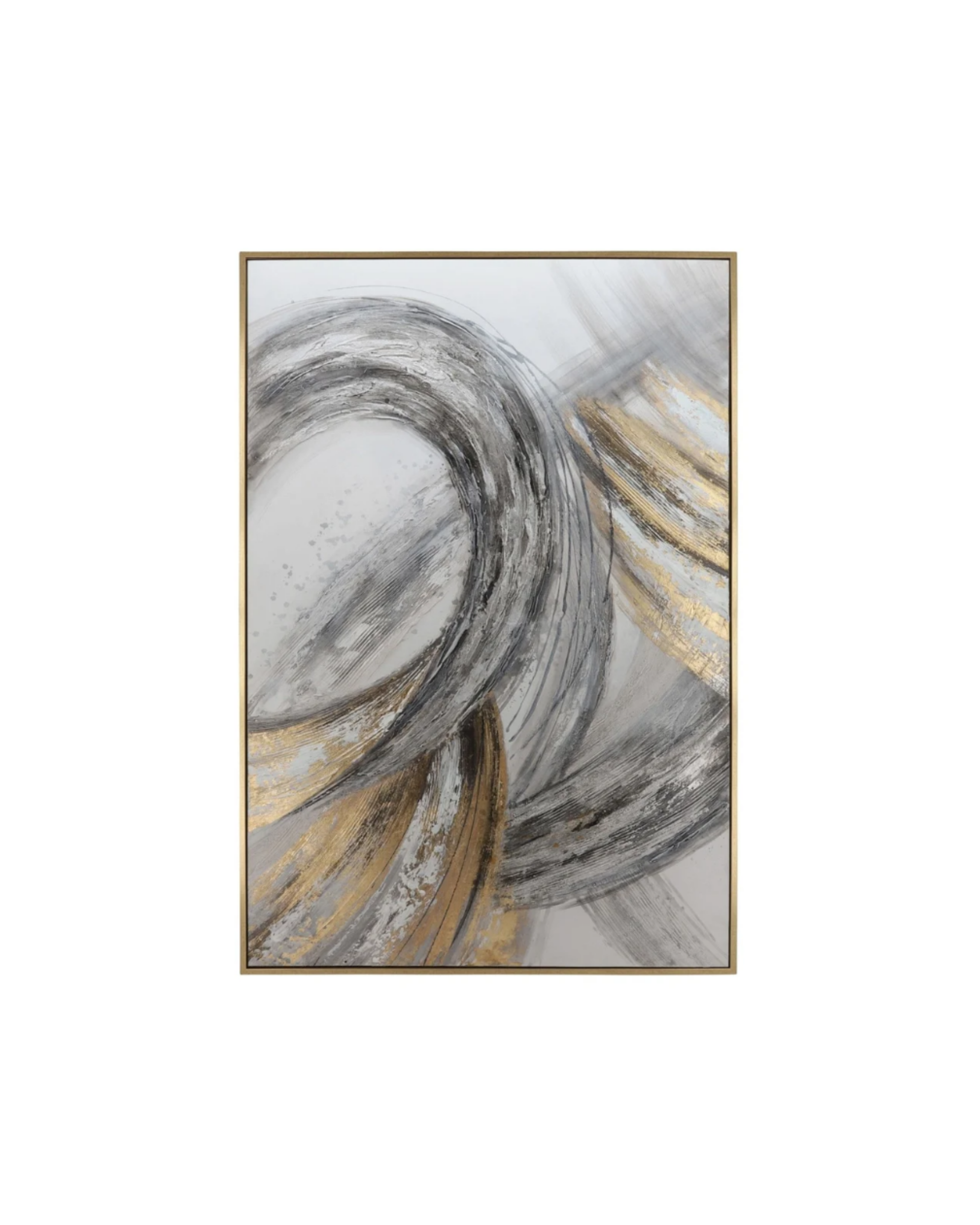 Gold & Gray Whimsical Abstract Art