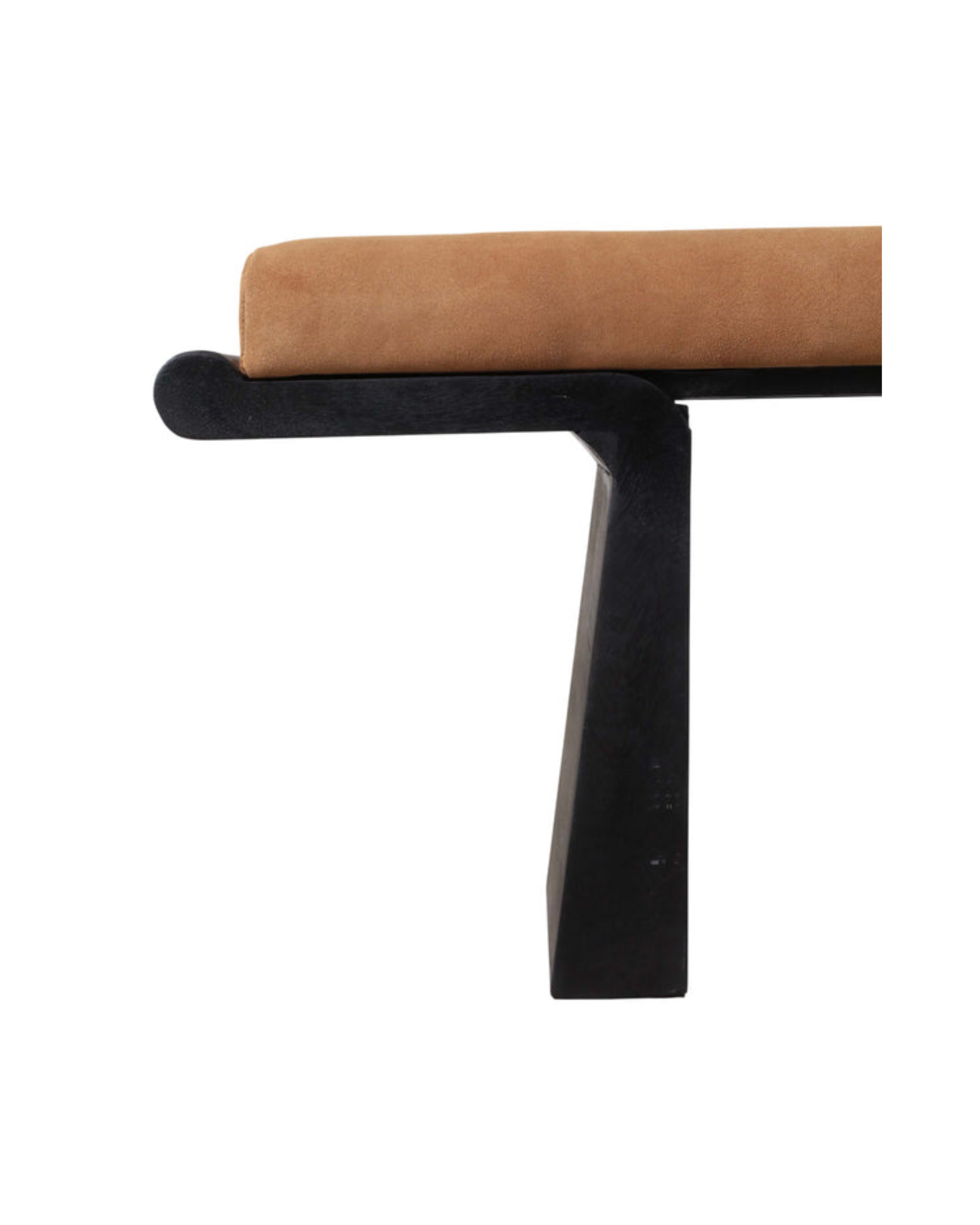 Camel Suede Upholstered Bench with Black Base (4).png