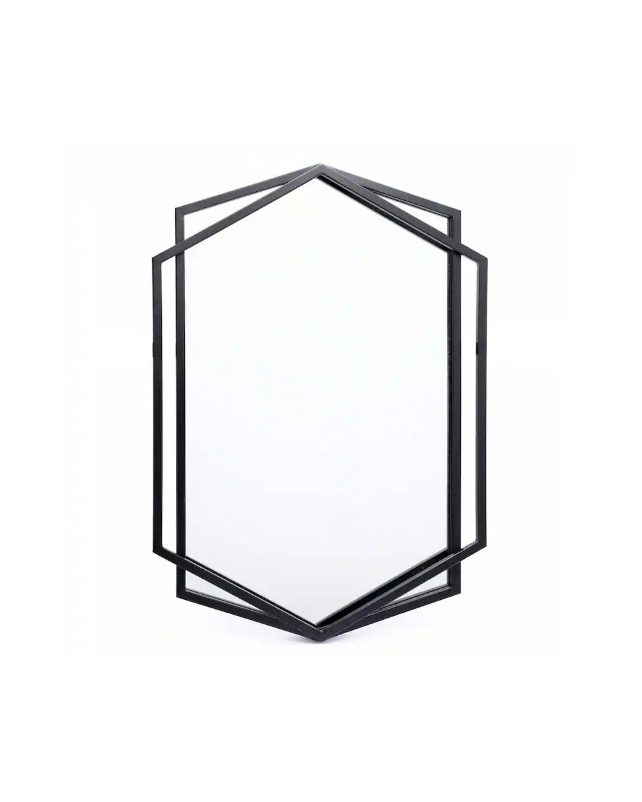 Black Frame Geo Accent Mirror