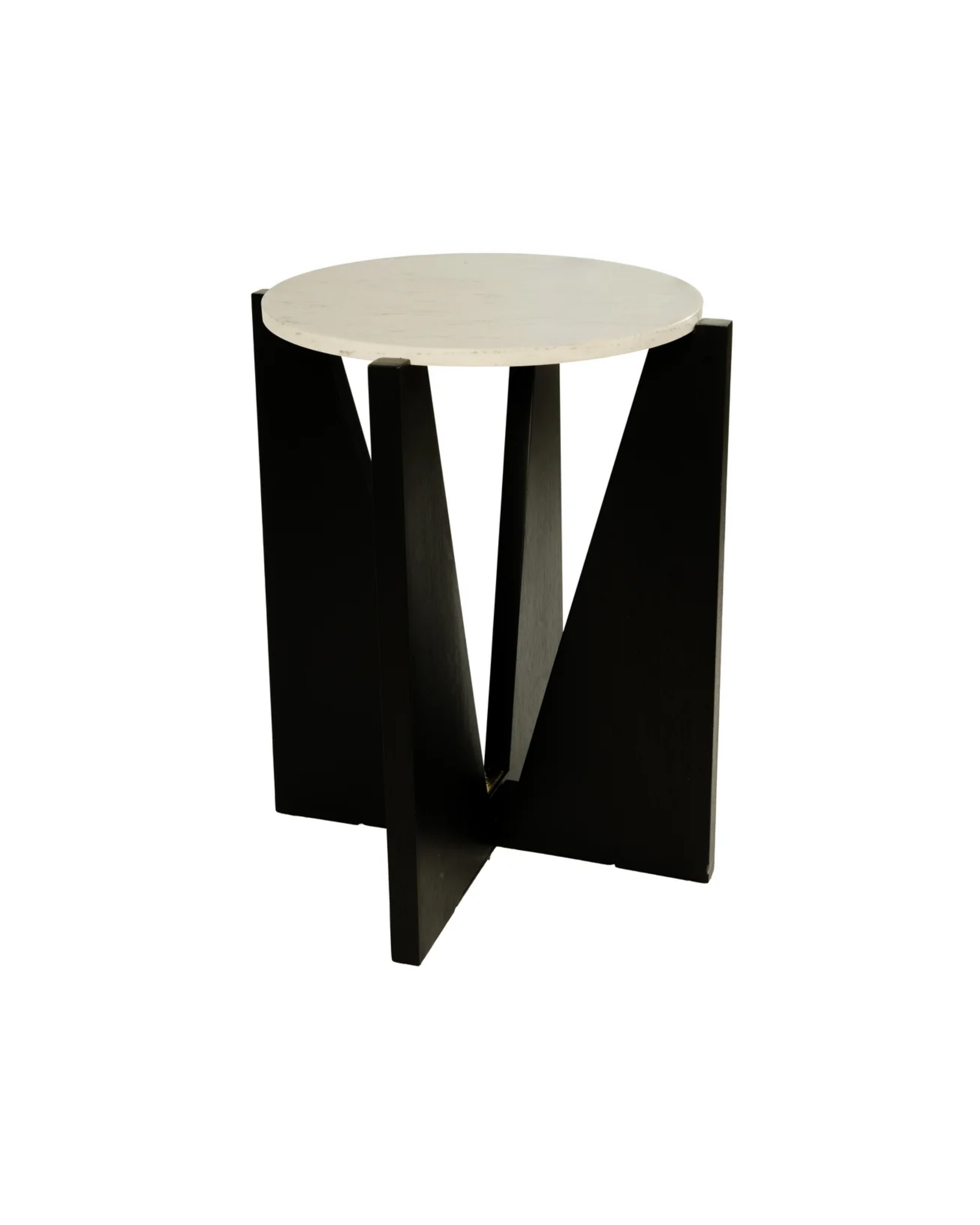 Wood/Marble 22" Modern Side Table