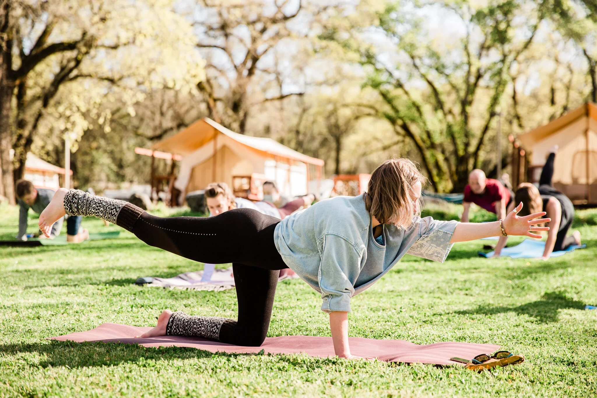 Outdoor Yoga Above The River 