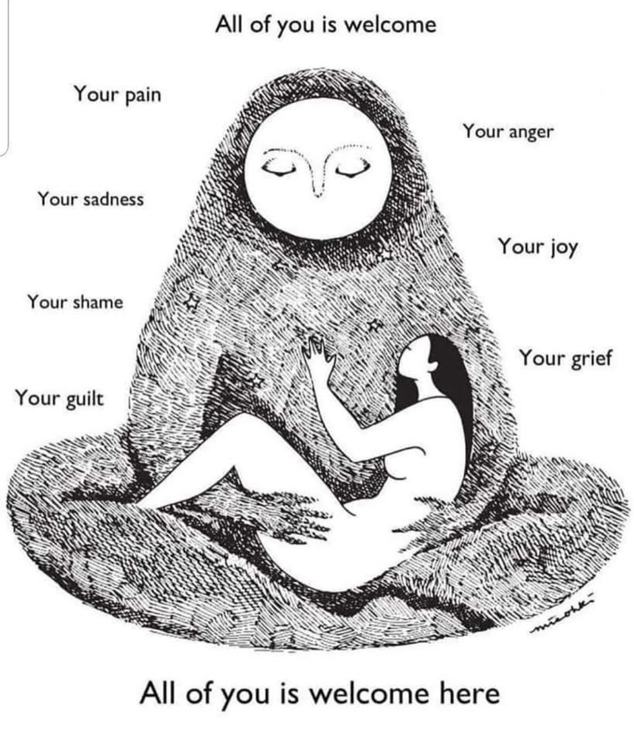 All of you is welcome here 🌎
Your light and your dark parts, for they are who need the most loving witness, to be held in upmost safety and care 🙏✨
We see you, we are here for you, you are worthy because you BE.
End of story.
Dont ever let anyone t