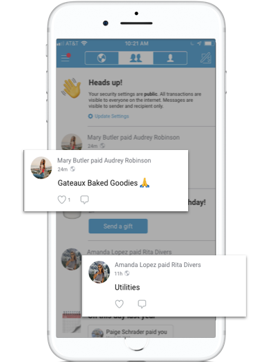 Unless manually updated, user activity in Venmo is visible to the public