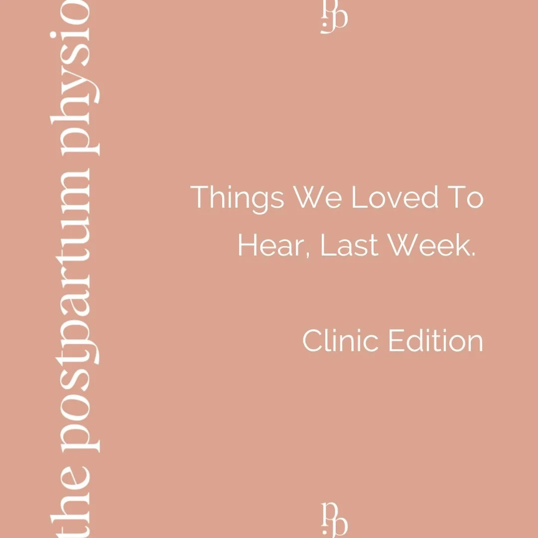 Last week was a big week in clinic. 

It&rsquo;s the biggest privilege working with these women. I really celebrate every single win and I&rsquo;m incredibly proud of all their hard work and achievements.

The lady&rsquo;s words on the last part of t