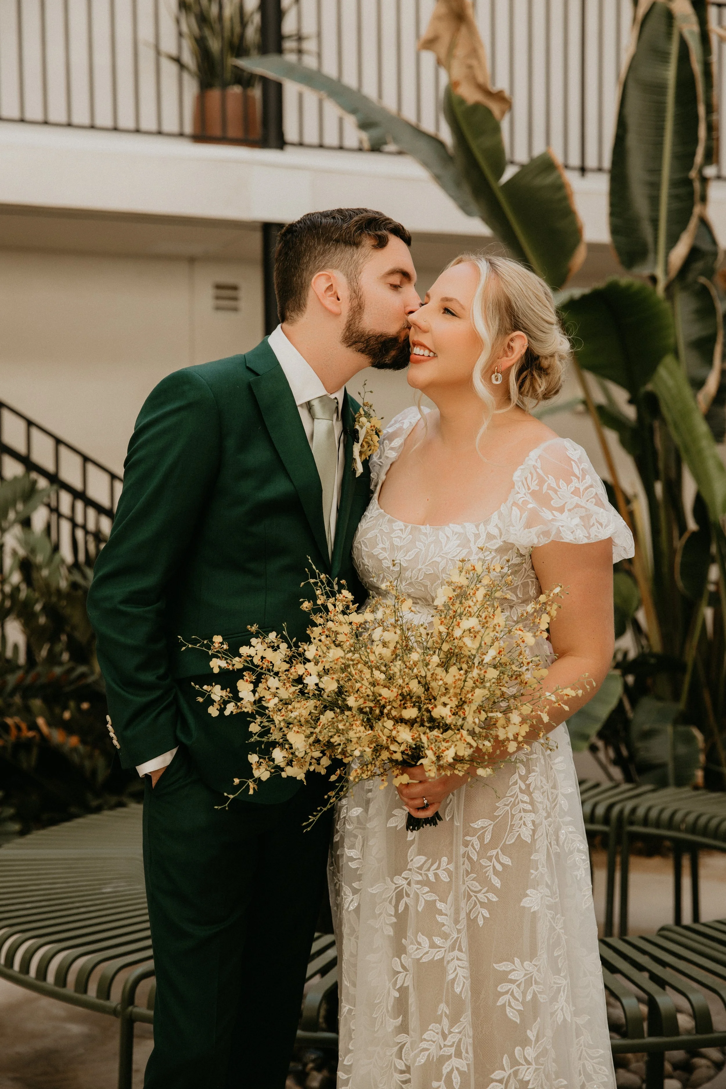A professional makeup artist Southern California Palm springs bridal specializing in elopement and intimate weddings bride and groom
