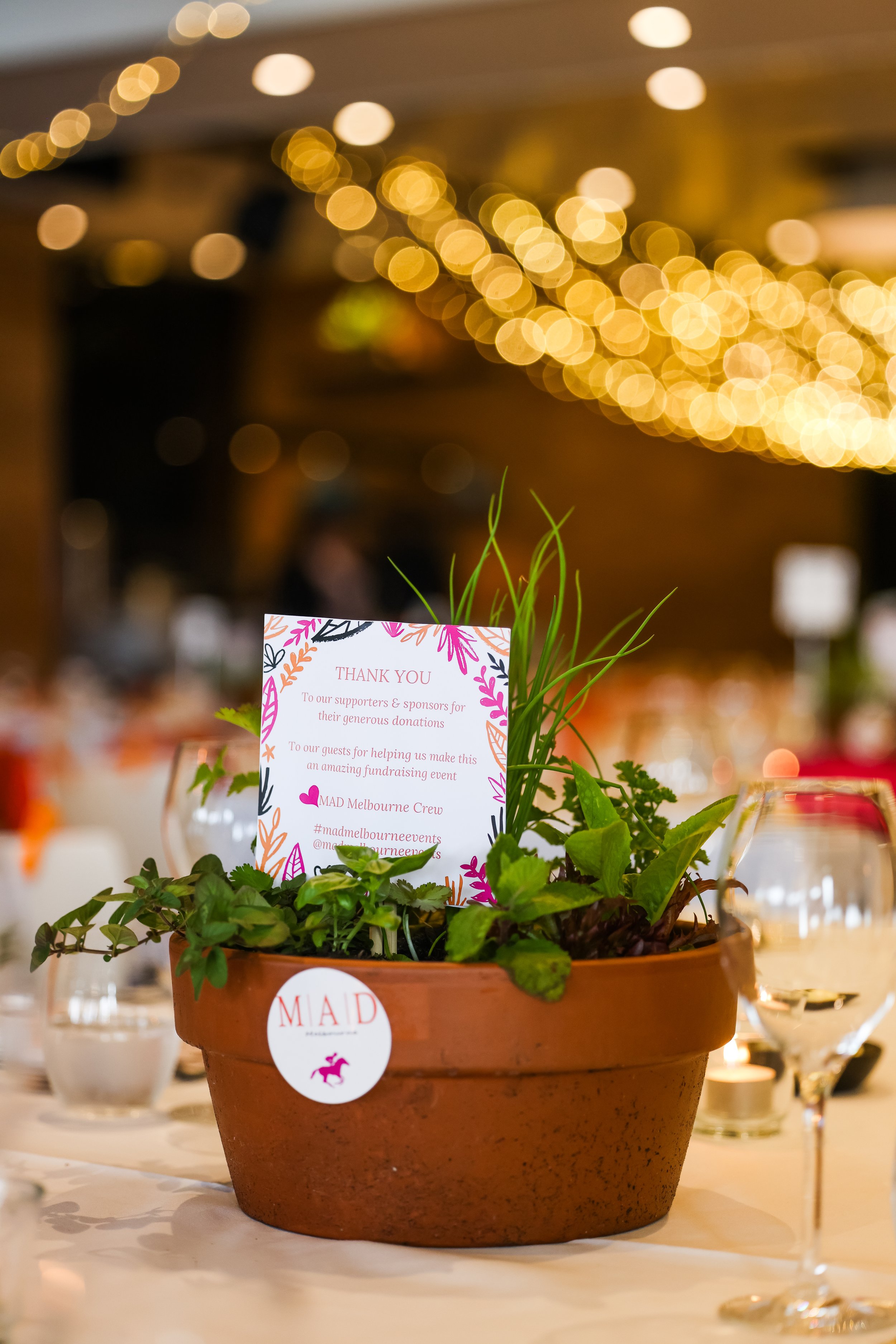 Our centrepiece by The Bayside Gardner does home with a lucky guest from each table
