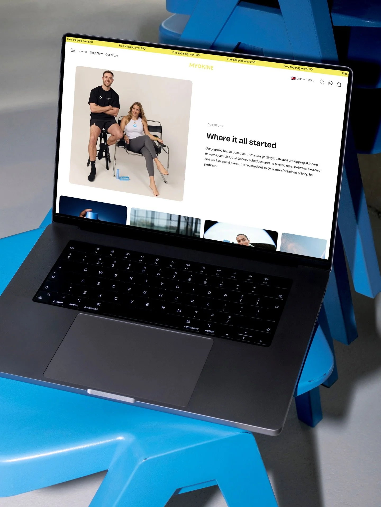 3/3

Beyond the visuals, the brand needed to communicate something deeper: a new way of thinking about skincare.

Myokine positions skin health as part of overall performance, recognising that athletes care for their bodies but often overlook the imp