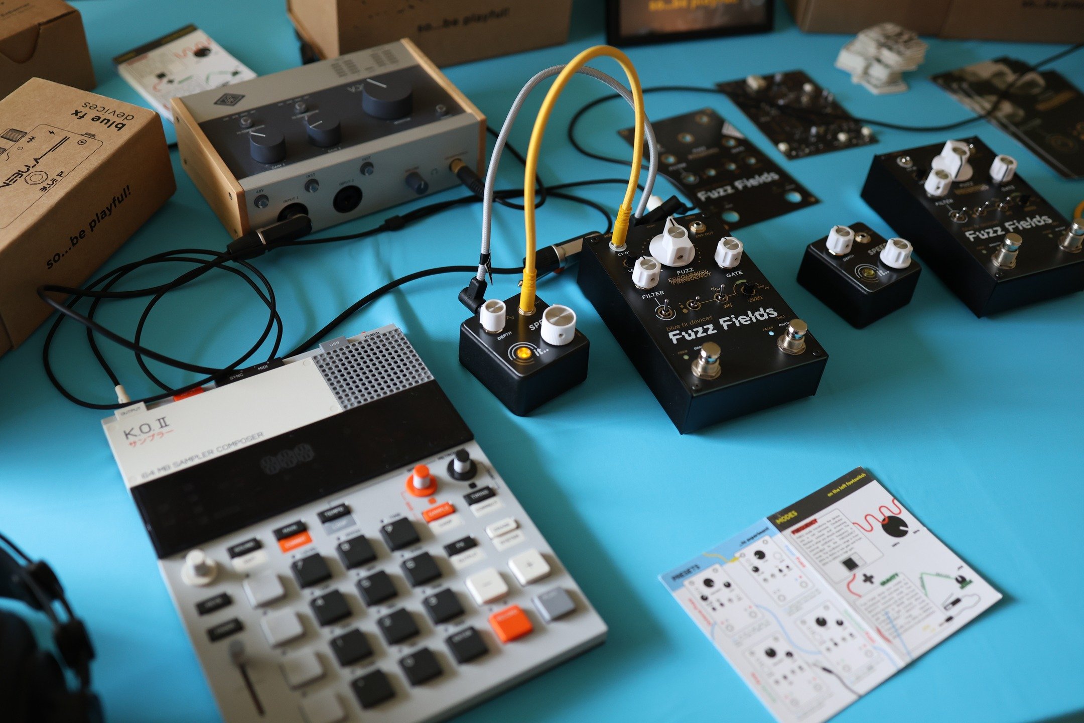 Come find us at FX EXPO during @brightonguitarshow ! Visit our stand to try out Fuzz Fields, Nebula, and get an exclusive first look at our new secret pedal prototype.

#fuzzfields #brightonguitarshow #nebula #bluefxdevices #sobeplayful #pedalboard #