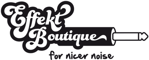 Effekt Boutique logo with stylized black lettering and the tagline “For nicer noise.”