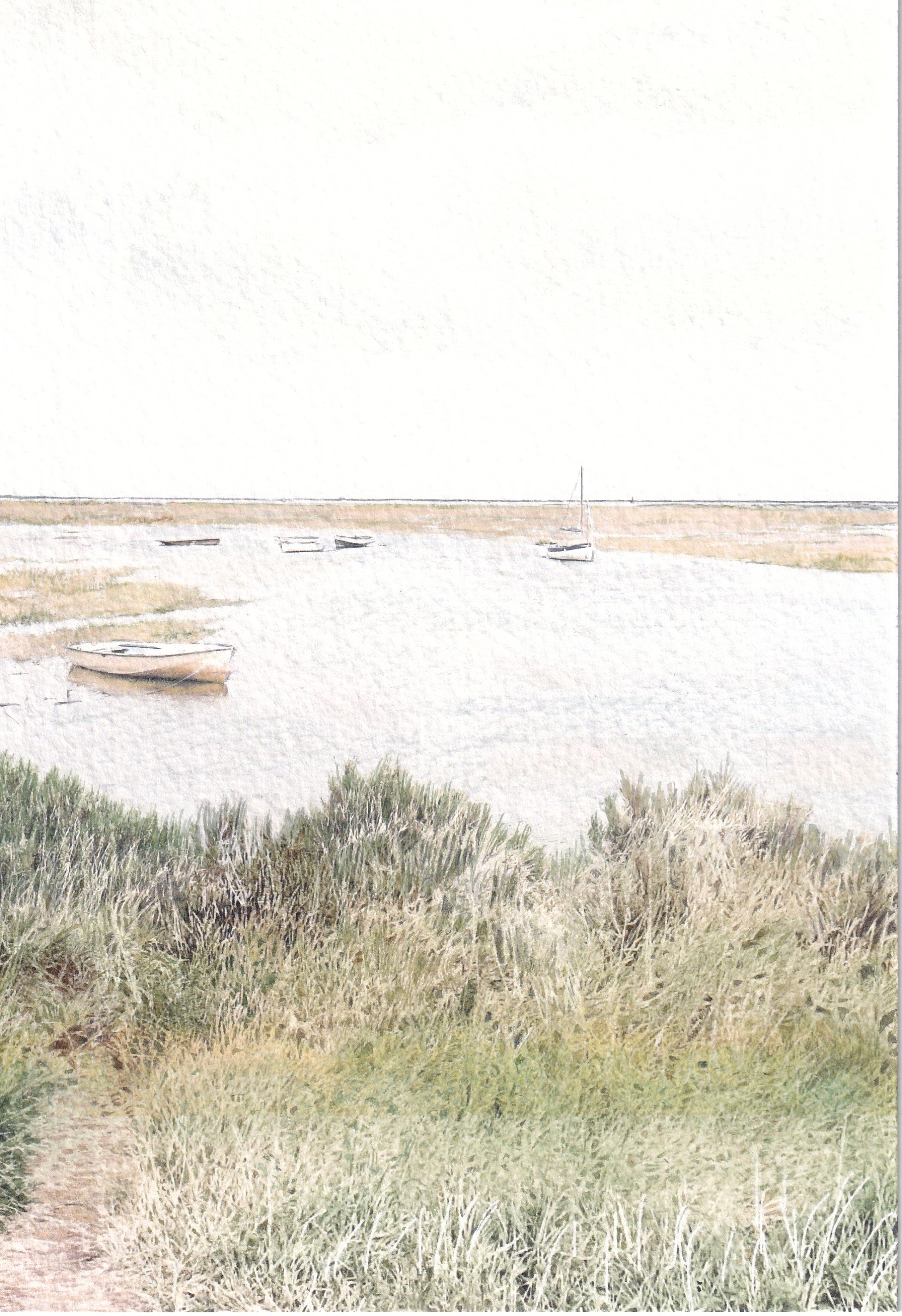 Norfolk coast and boats 