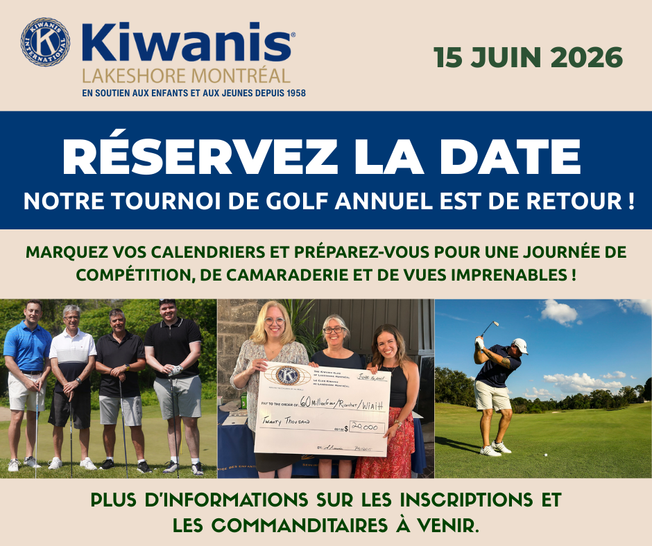 Notre tournoi de golf annuel est de retour !