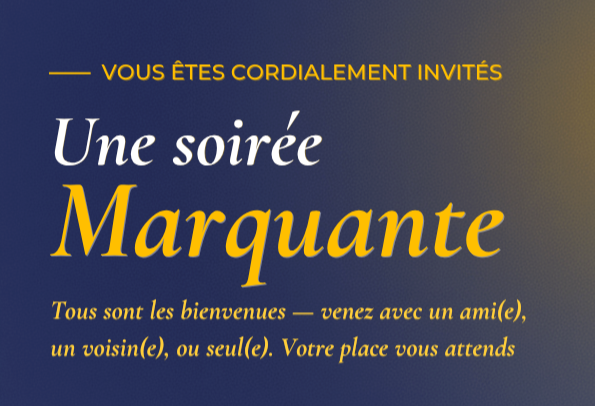 Une Soirée Marquante — Votre place vous attends