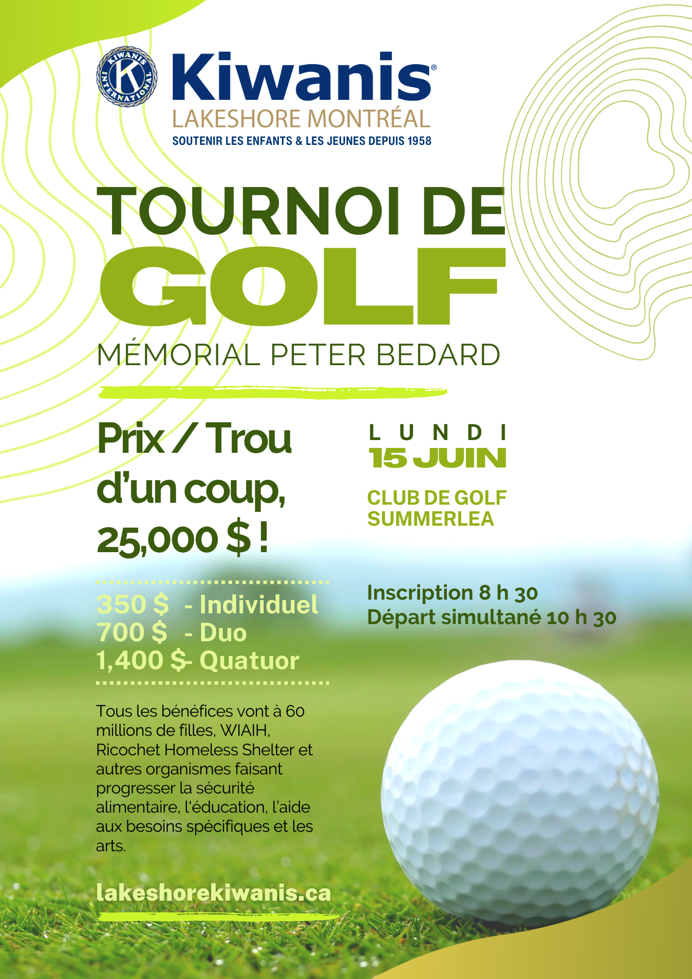 Notre tournoi de golf annuel est de retour !