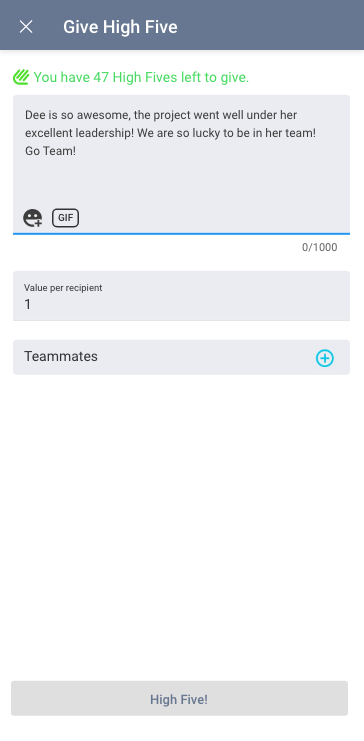 End-to-end frames of user giving a High Five