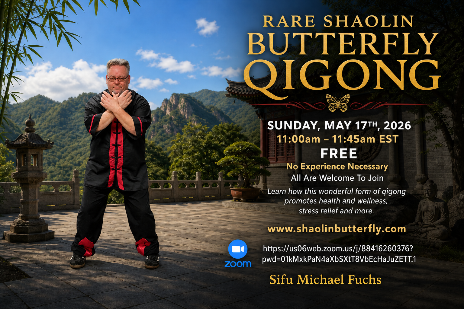 Shaolin Butterfly Qigong on Zoom