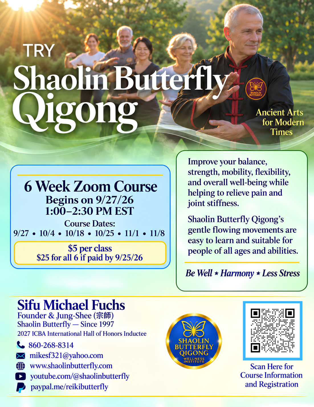 Shaolin Butterfly Qigong ZOOM Class #5