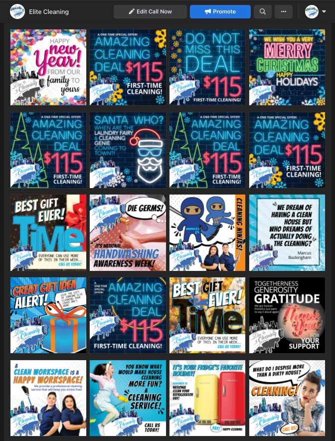 Elite Cleaning Social Post Creative Gallery