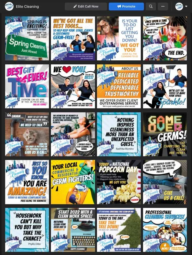 Elite Cleaning Social Post Creative Gallery