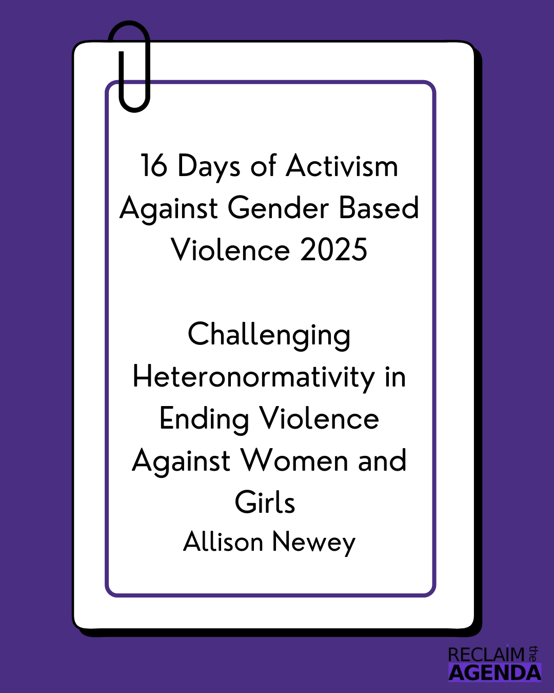 Challenging heteronormativity in Ending Violence Against Women and Girls 