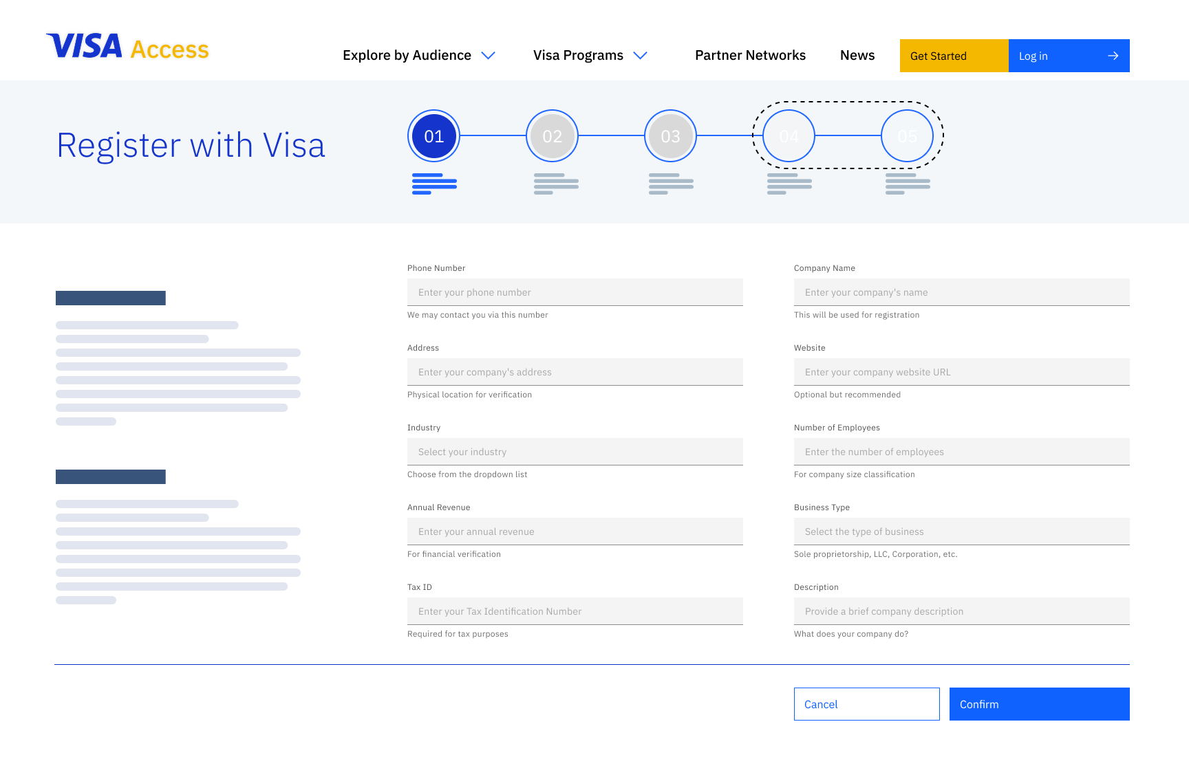 Public Access Wireframe Sample 3