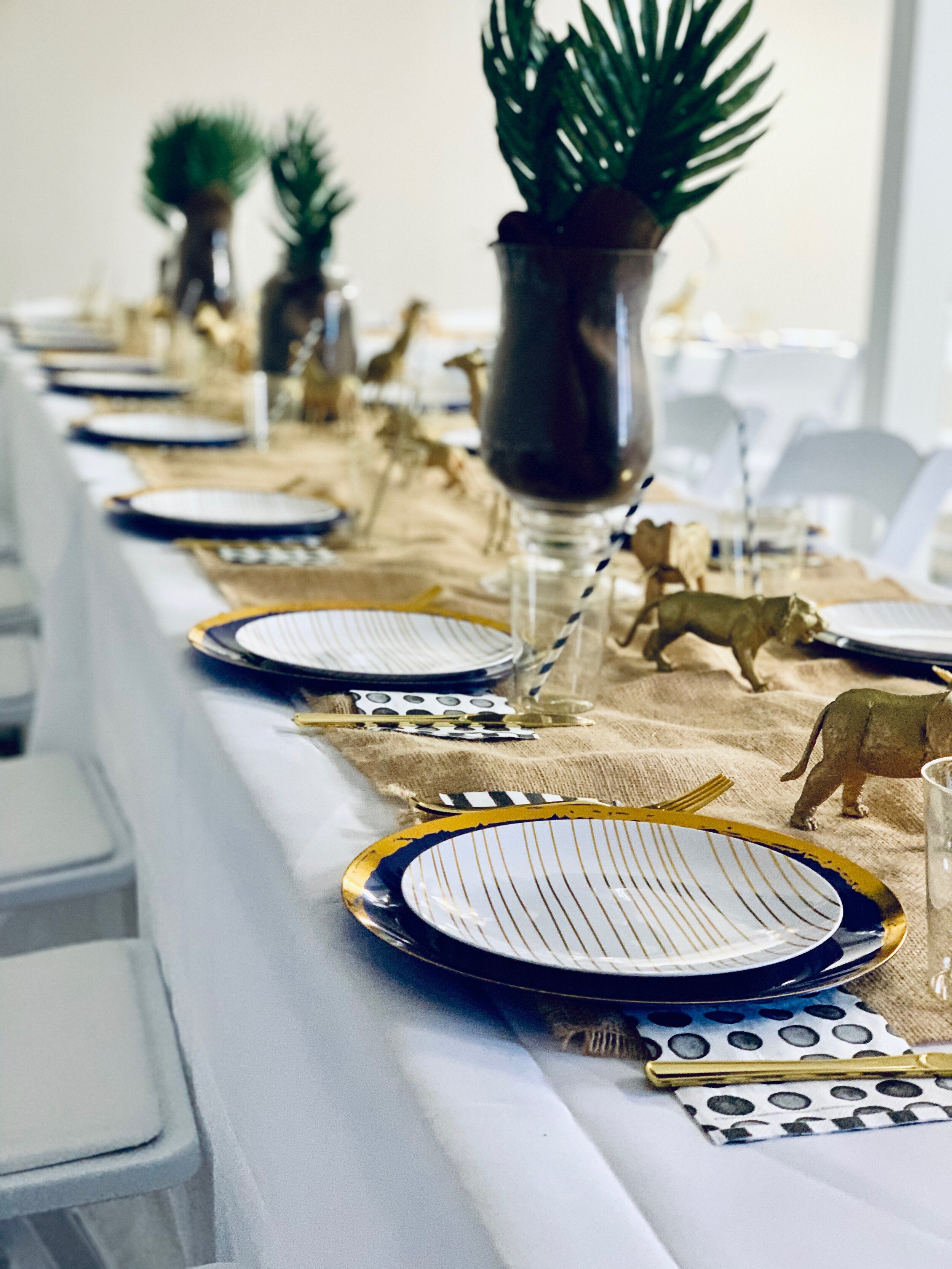 Blue and Gold Safari Baby Shower
