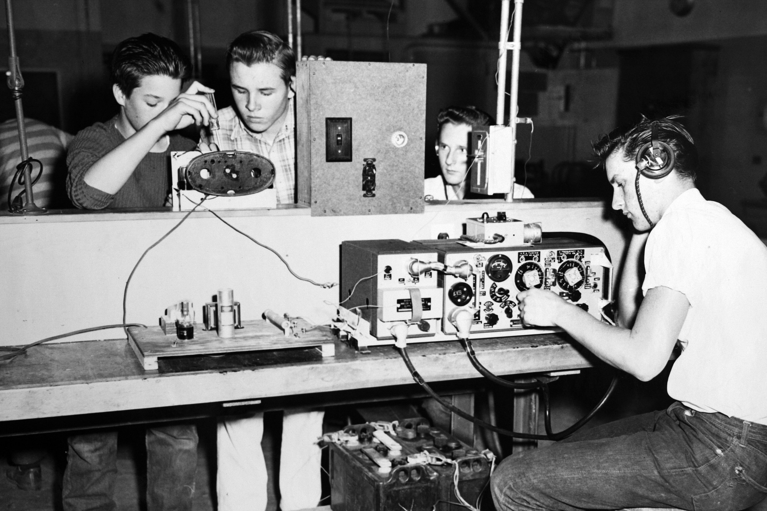 School Kids in Electronics Shop