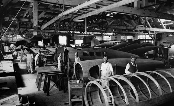 Lockheed Vega wood fuselage shop