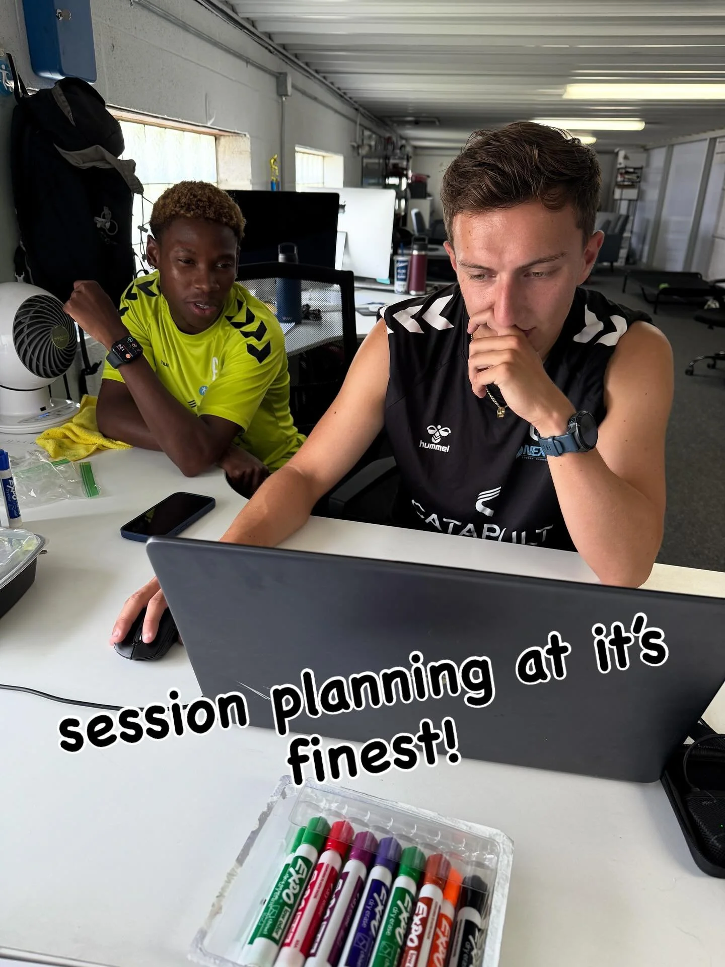 Session planning at its finest! Conor and Avione planning new sessions for the players in their upcoming sessions! #brainwork #enjoyment #planning #smart #failtopteparethenpreparetofail
