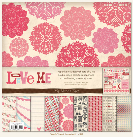 MY MIND'S EYE My Colors Canvas 12x12 Cardstock Bundle: Pink & Red