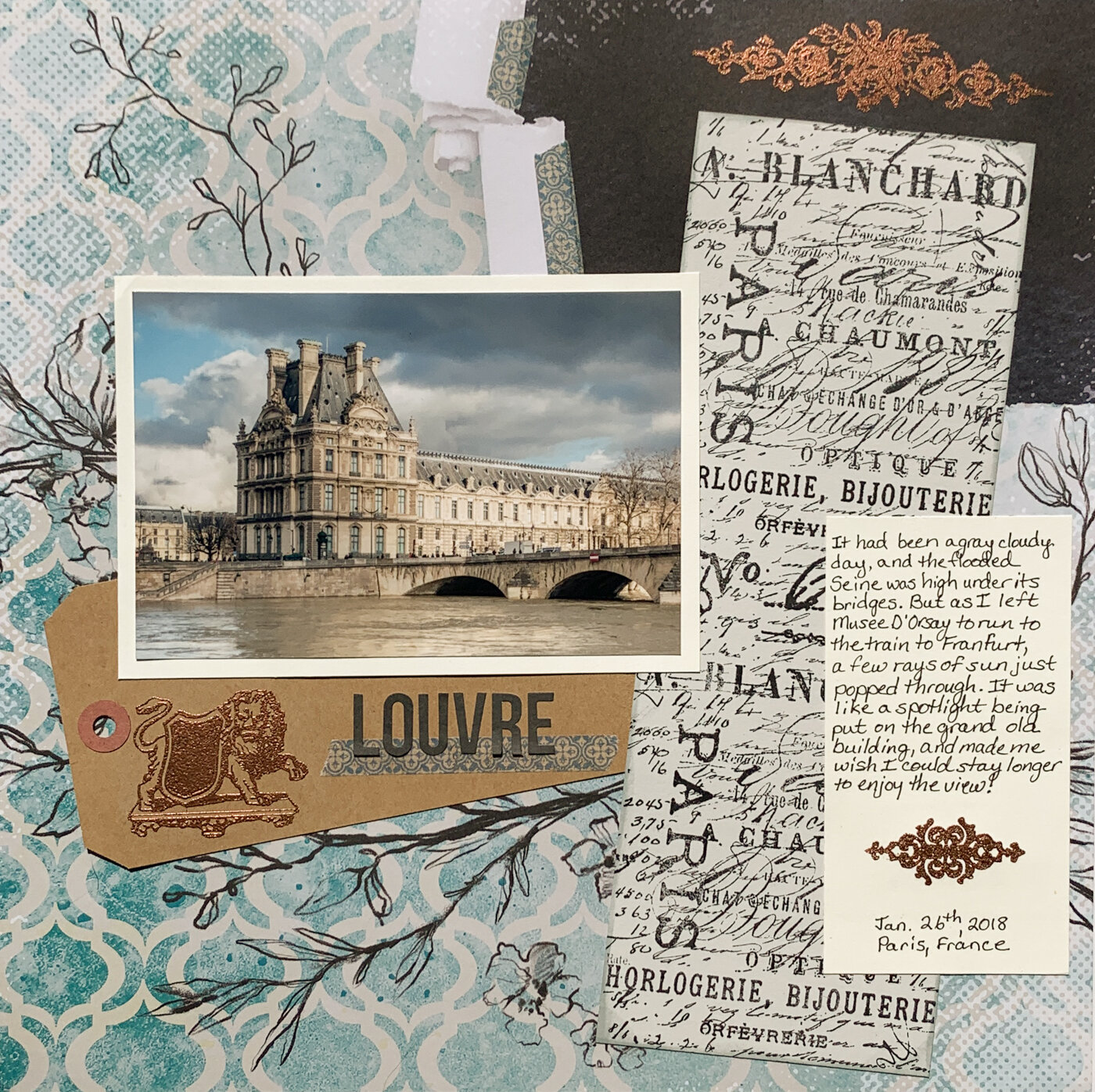 Embellishing a Scrapbook Layout with Stamps — Nally Studios