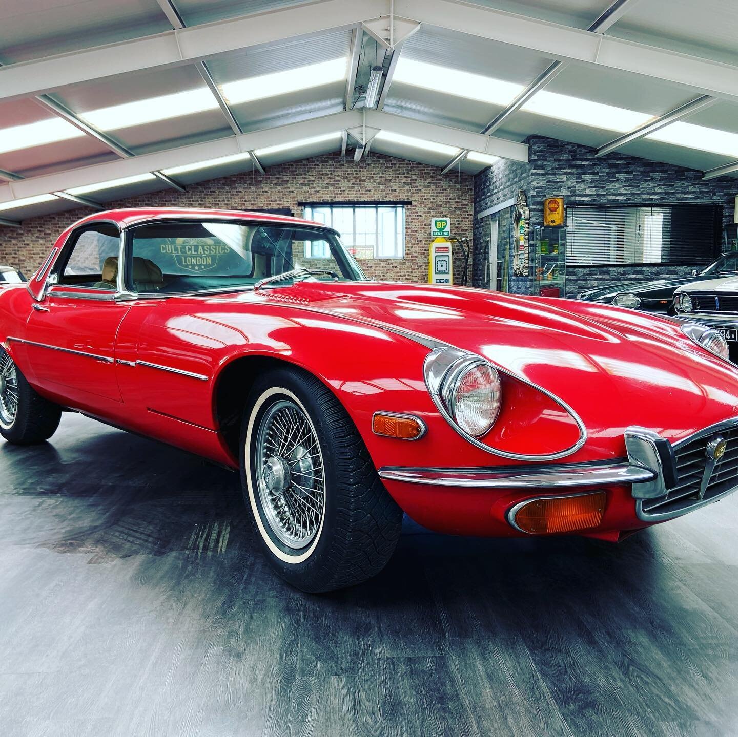 Jaguar e-type V12 #classic #rarecar #jaguar #redcar #forsale