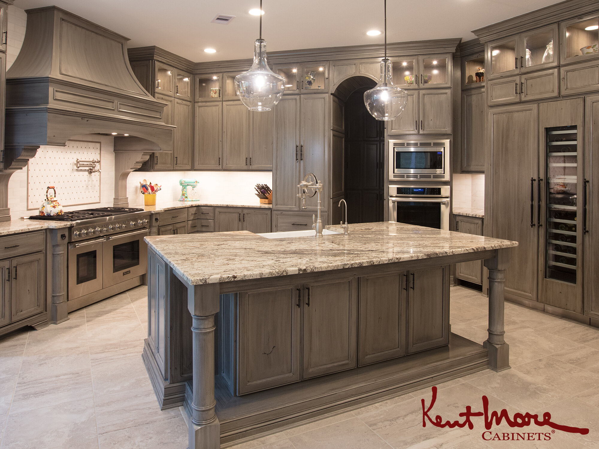 Center Island Vent Hood - Transitional - Kitchen