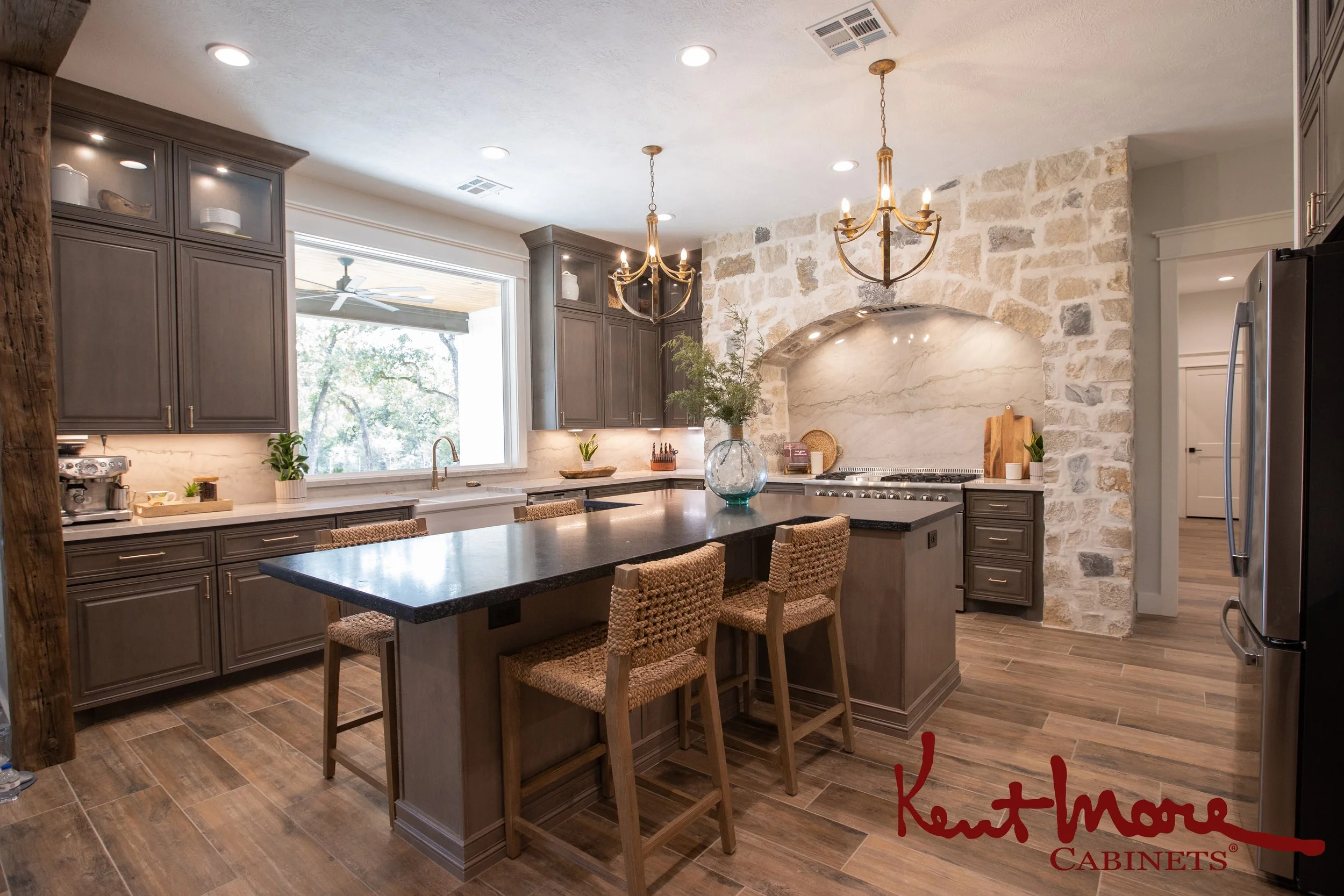 Transitional Rustic Kitchen Remodel by Kent Moore Cabinets project photo 3