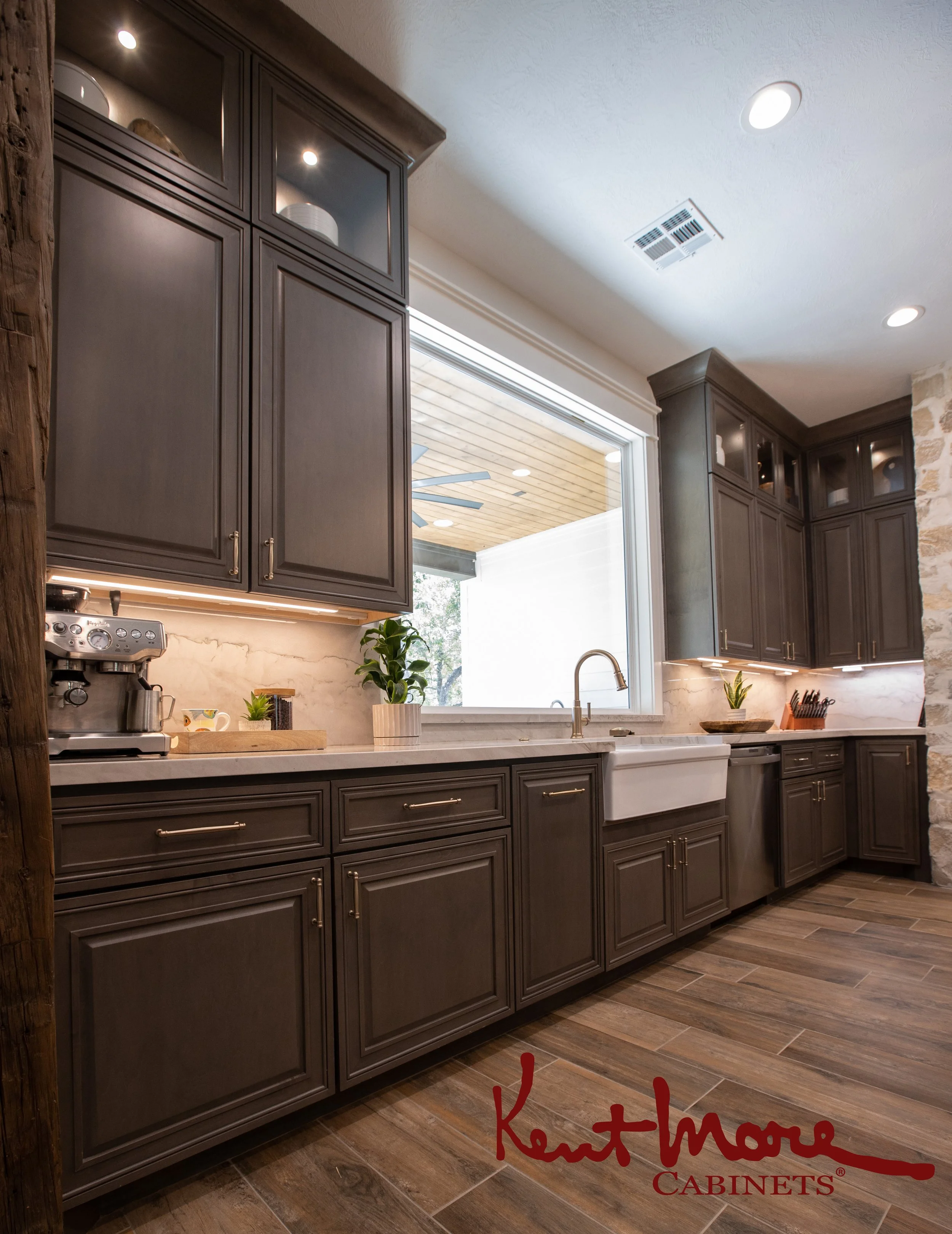 Transitional Rustic Kitchen Remodel by Kent Moore Cabinets project photo 8