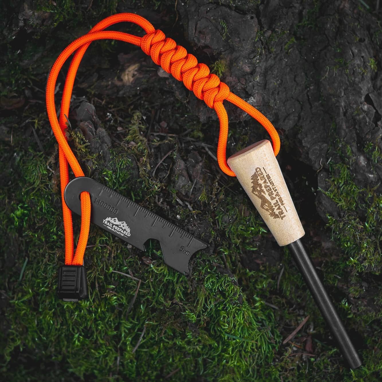 Product Update! 🏕️🔥💥
Our Fire Starter, now available with our new 11-in-1 survival paracord option! All the same great benefits of paracord, but now with additional built-in survival tools! To add to the standard mil-spec 7-strand inner nylon cord