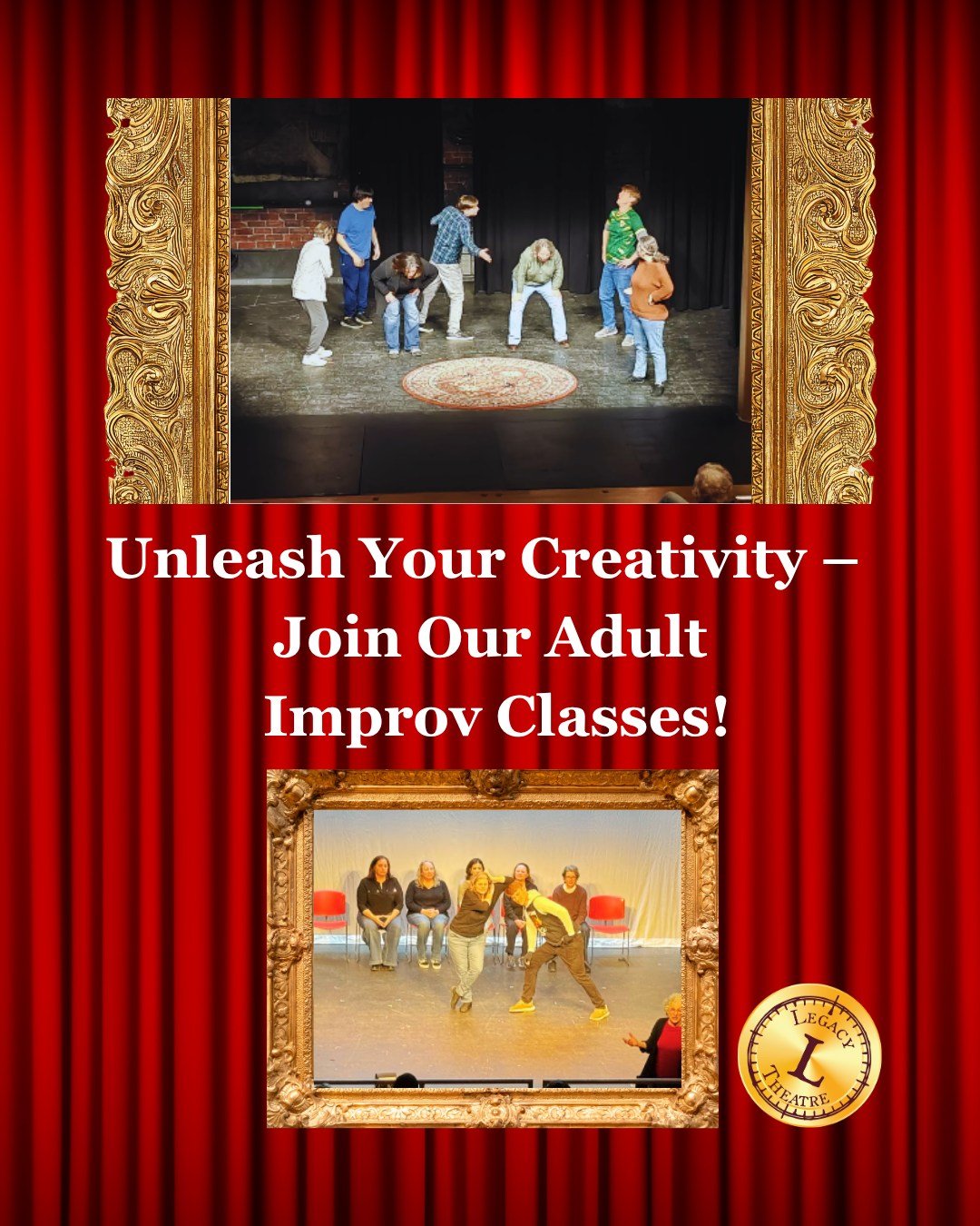 ✨ Let your creativity take center stage! ✨

Are you ready to laugh, connect, and think on your feet? 😂

Our Adult Improv Classes are the perfect place to break out of your shell, spark your imagination, and have a blast while learning the art of spo